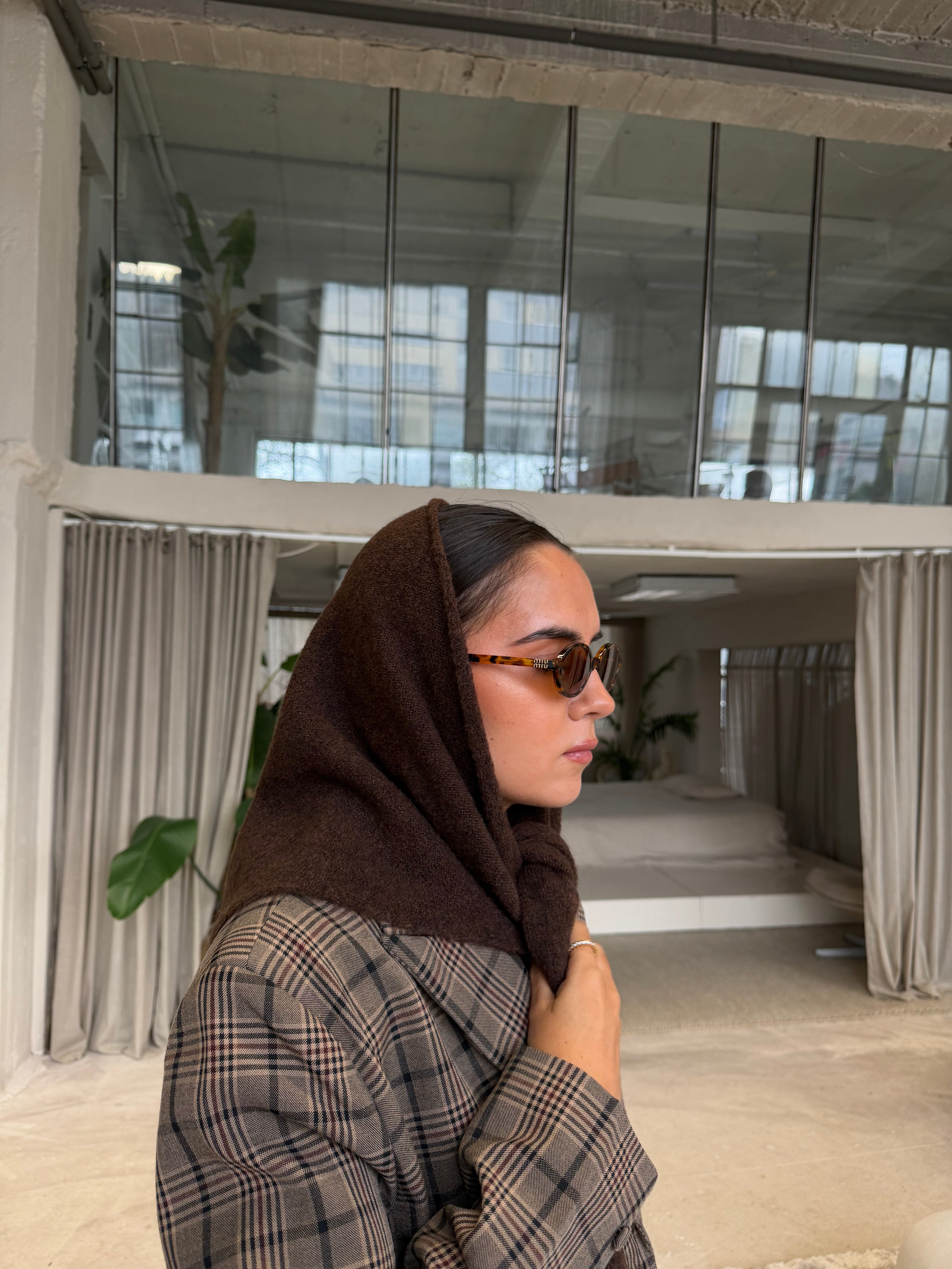 Écharpe marron triangle