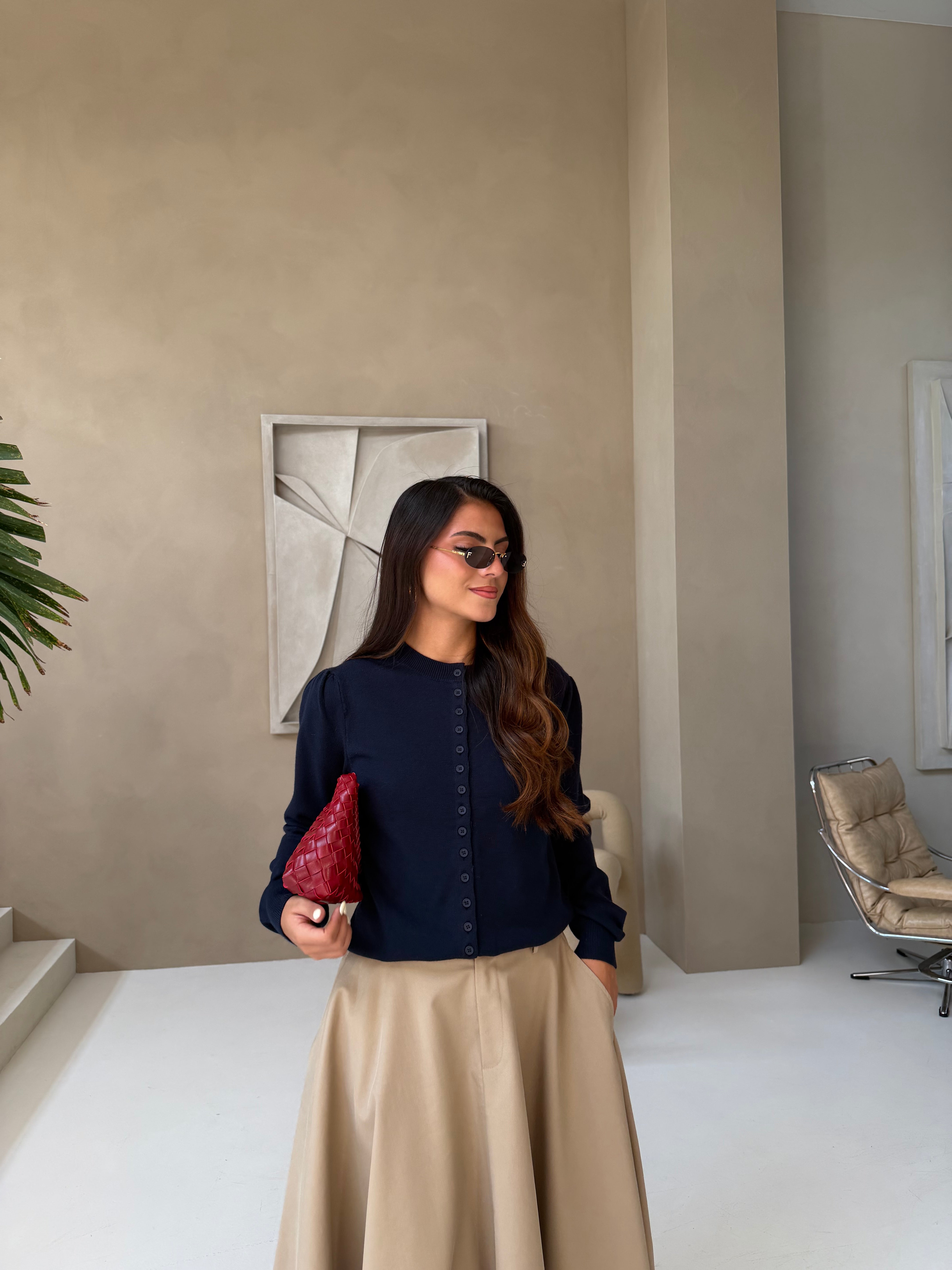 Cardigan MINA bleue marine (LC438)