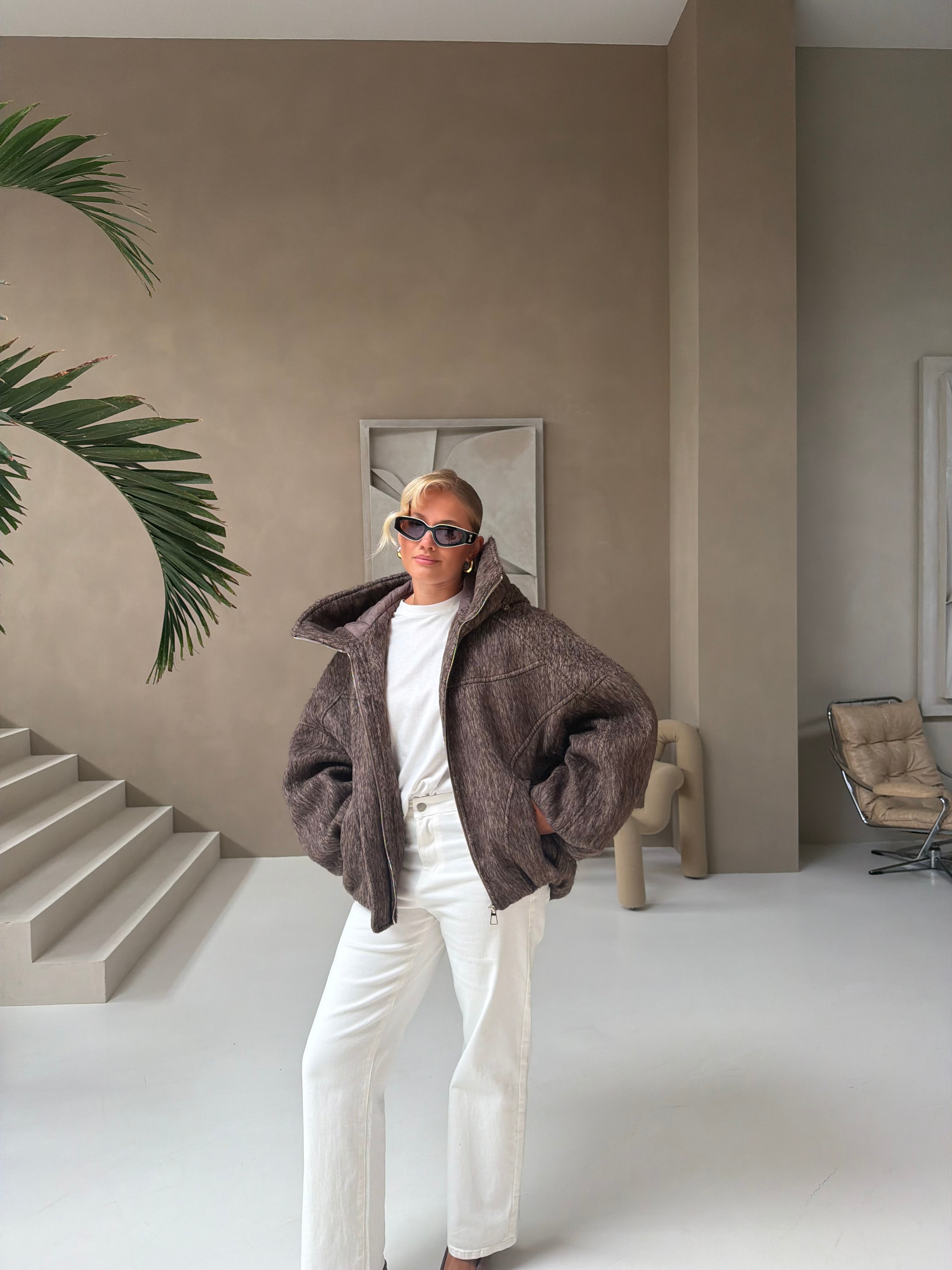 Manteau MINAYA taupe (JZ010)