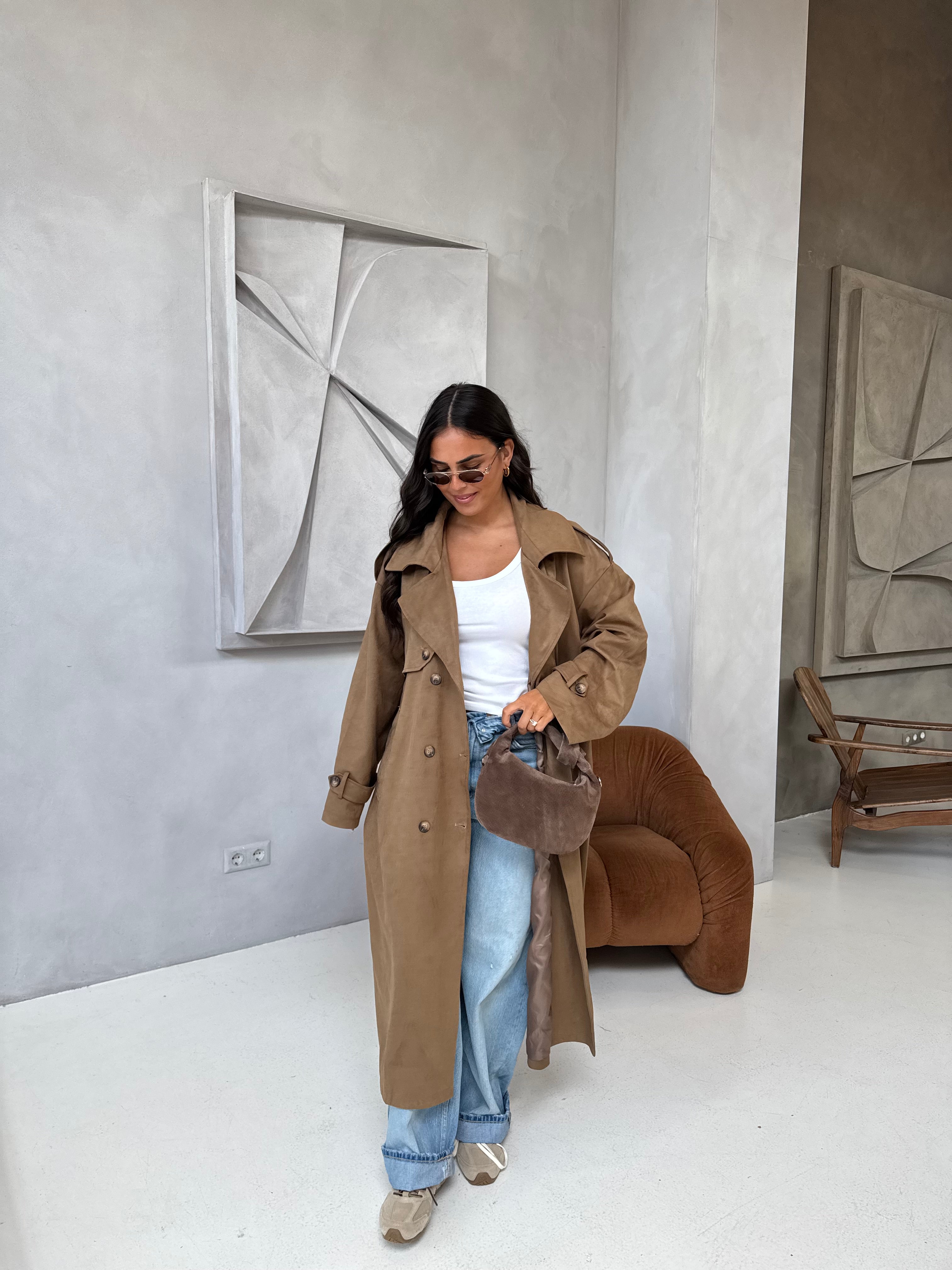 Manteau ADA trench long camel (V10258)