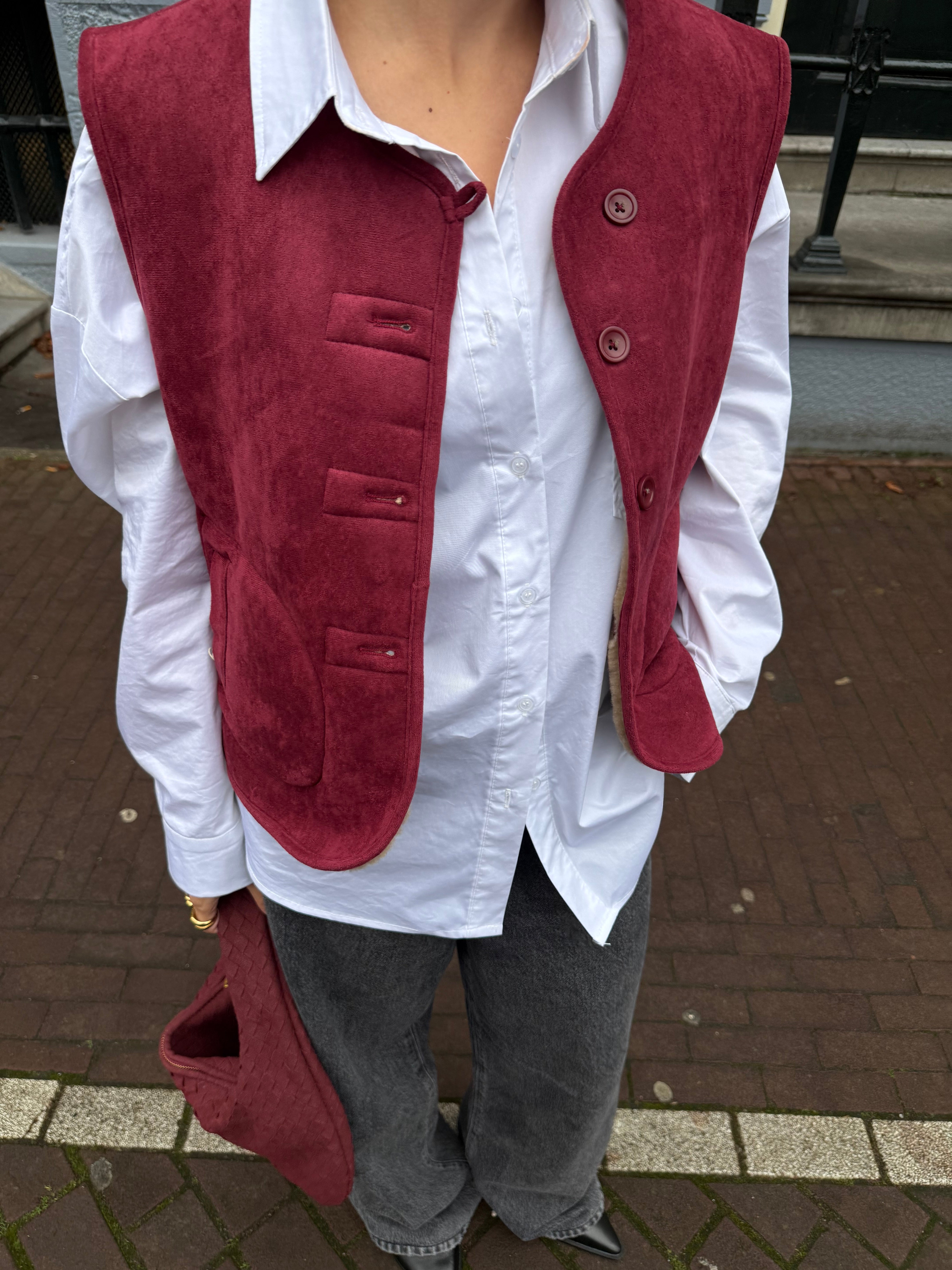 Veste sans manche réversible bordeaux (SC83)