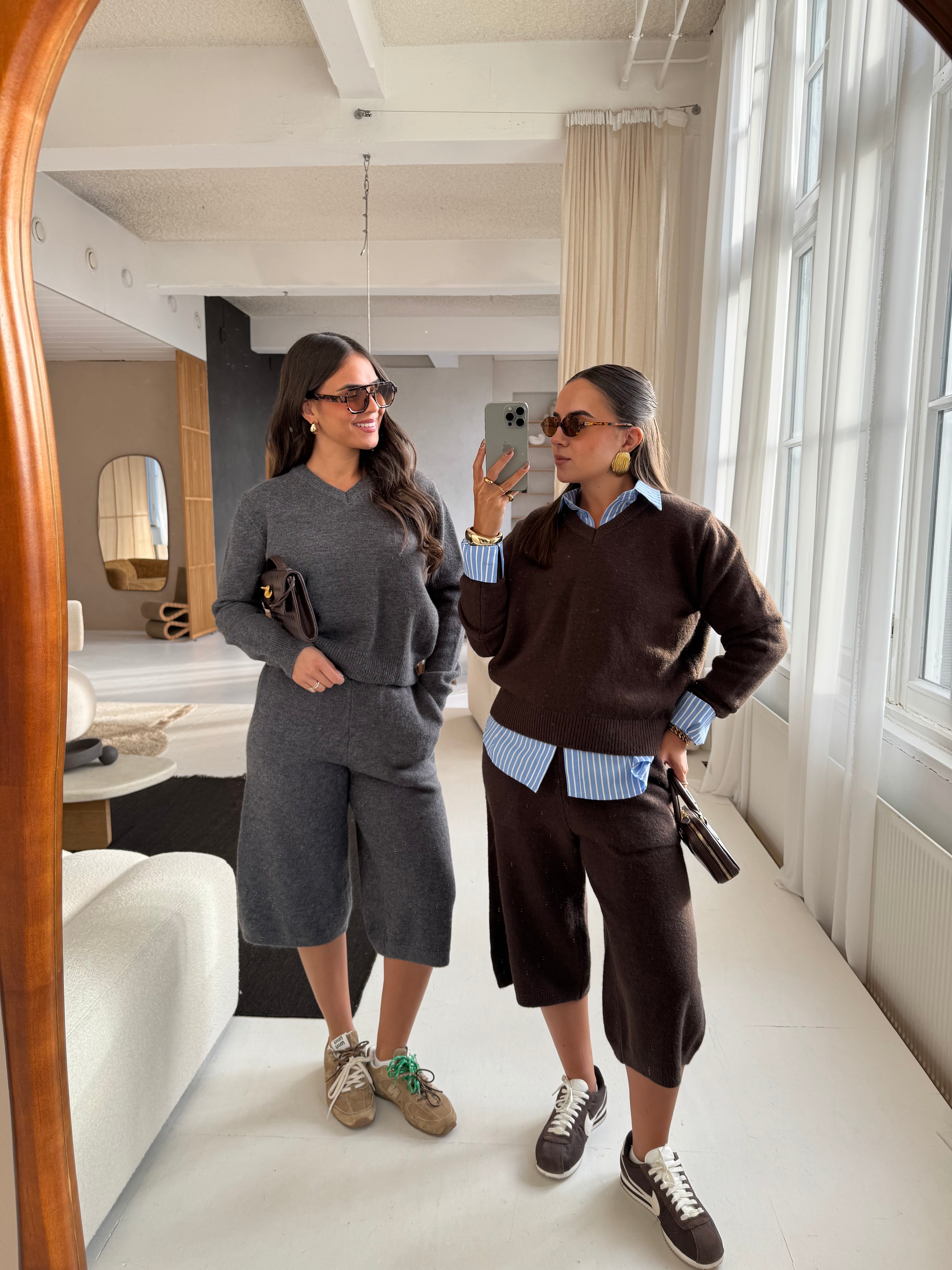 Ensemble maille short marron (JMM3085)