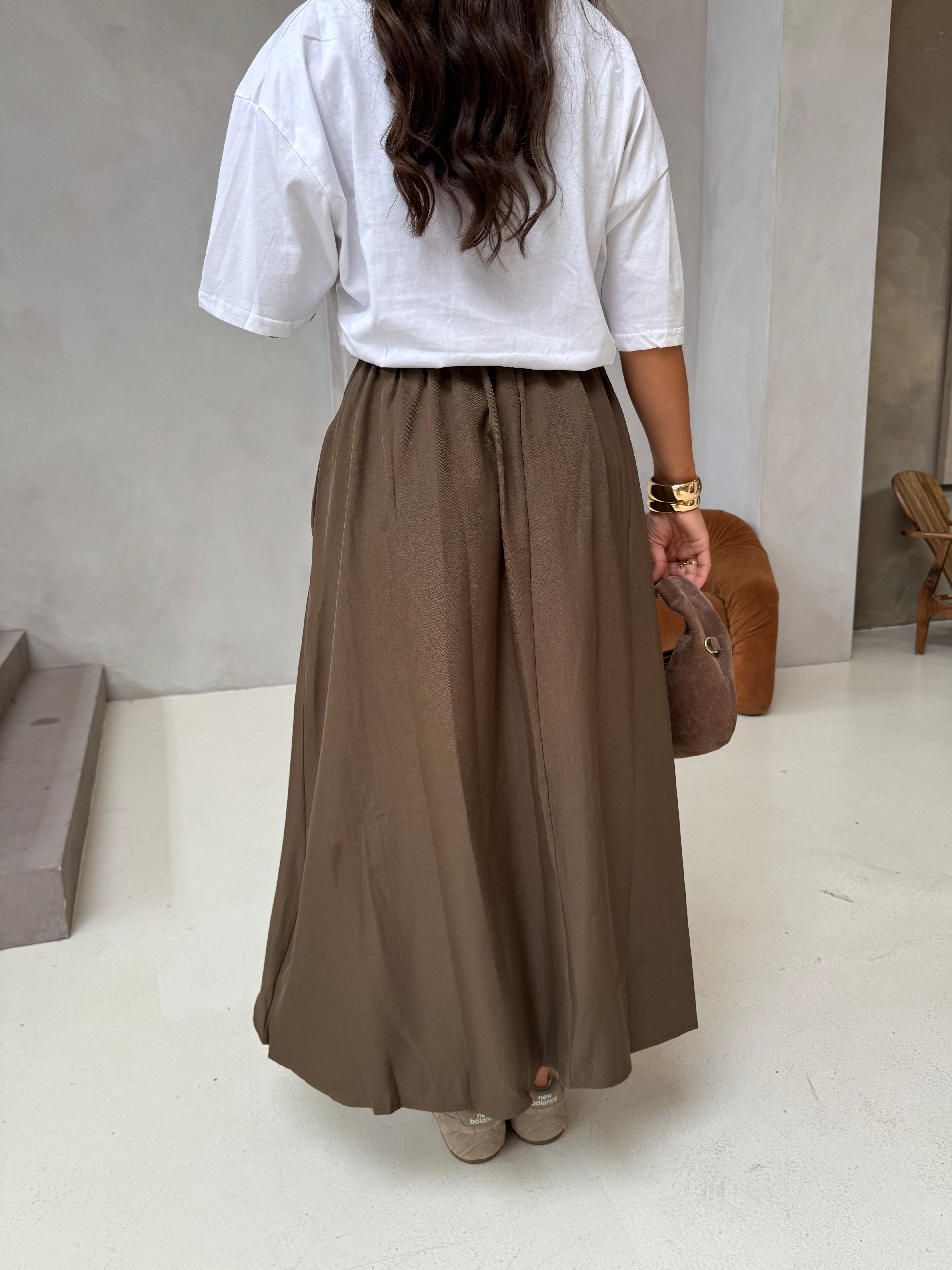 Jupe BELLA longue taupe (25cy911)