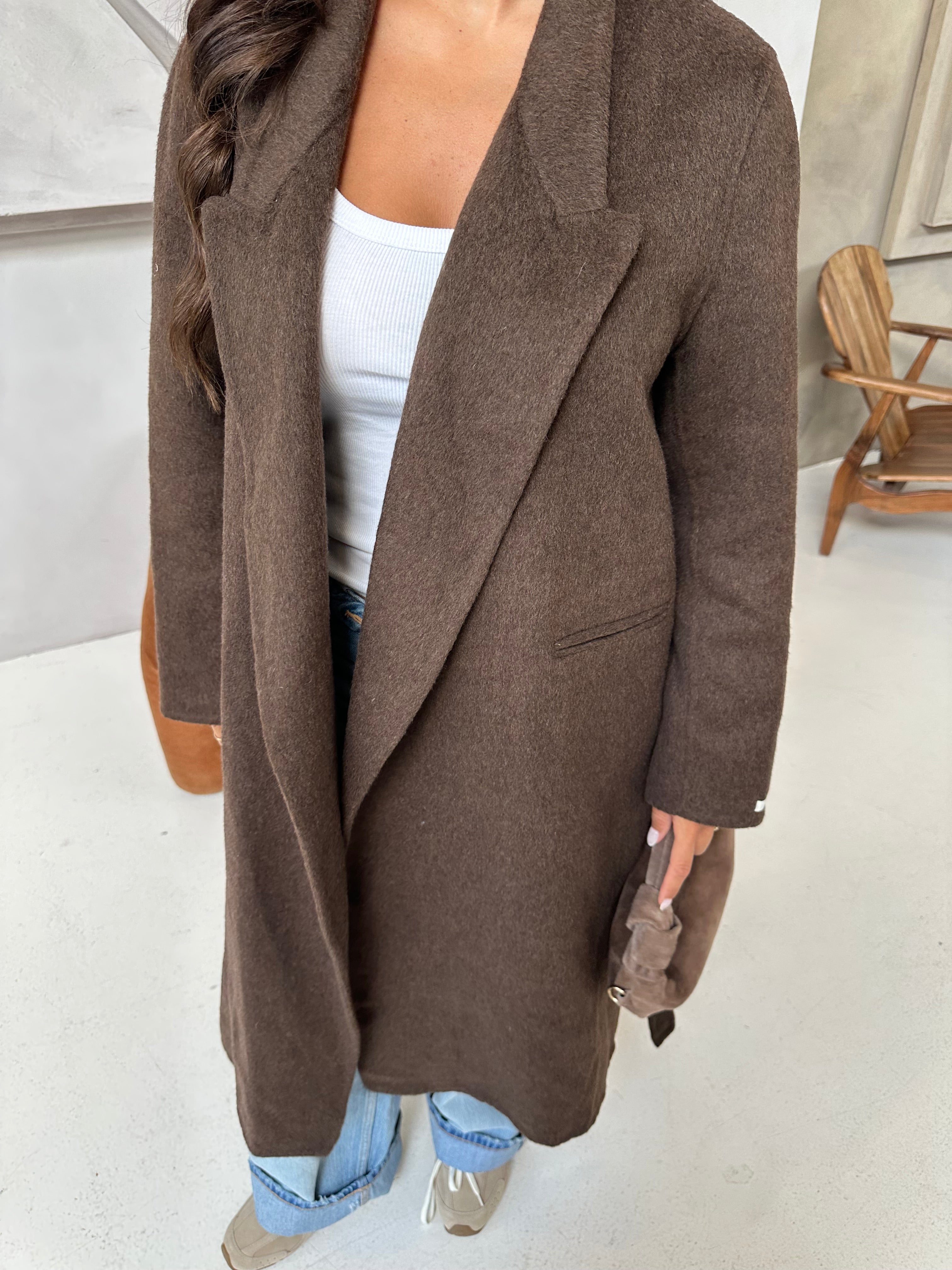 Manteau MARA long MARRON