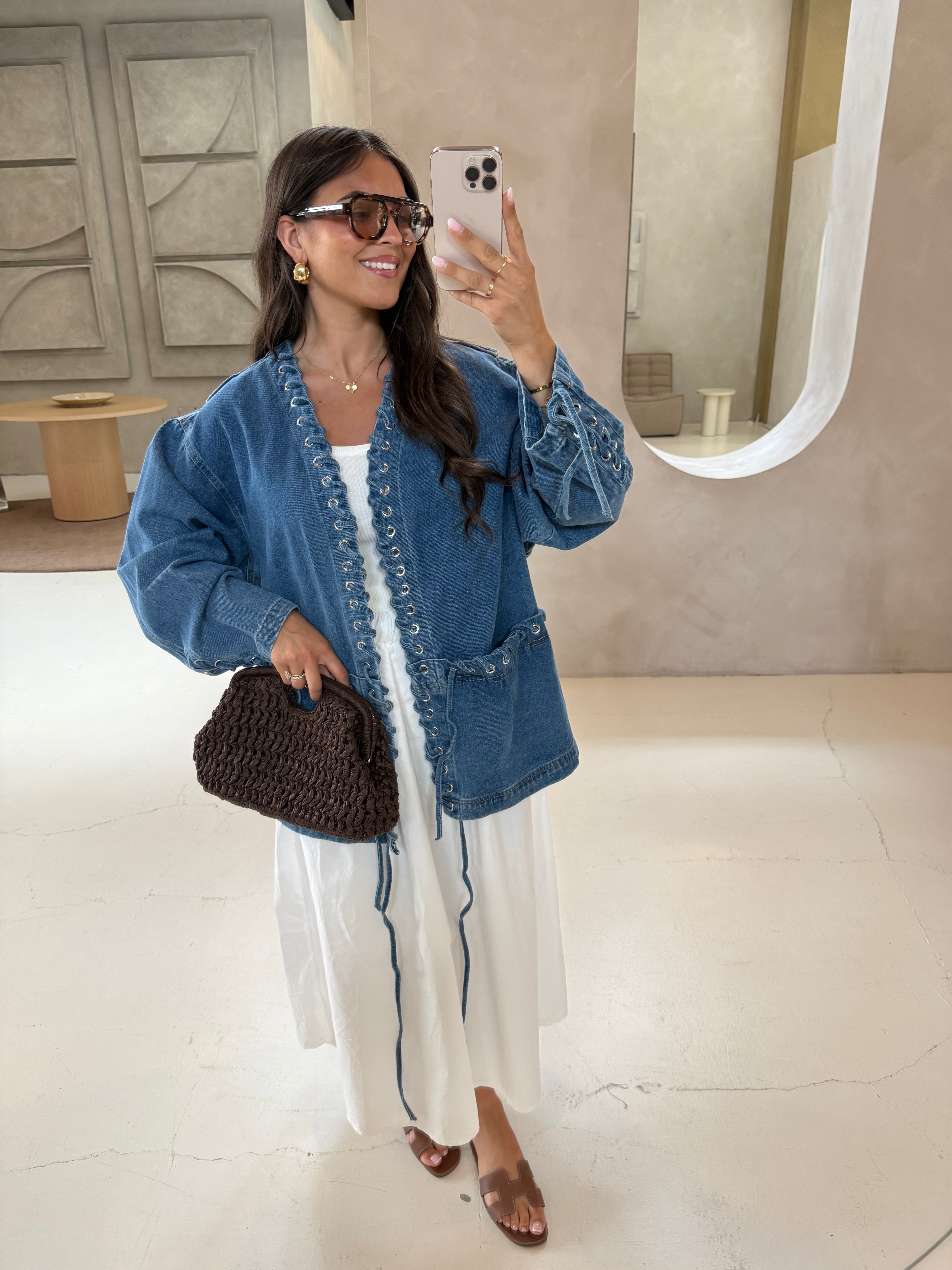 Veste en jean bleue claire (VJ10162)