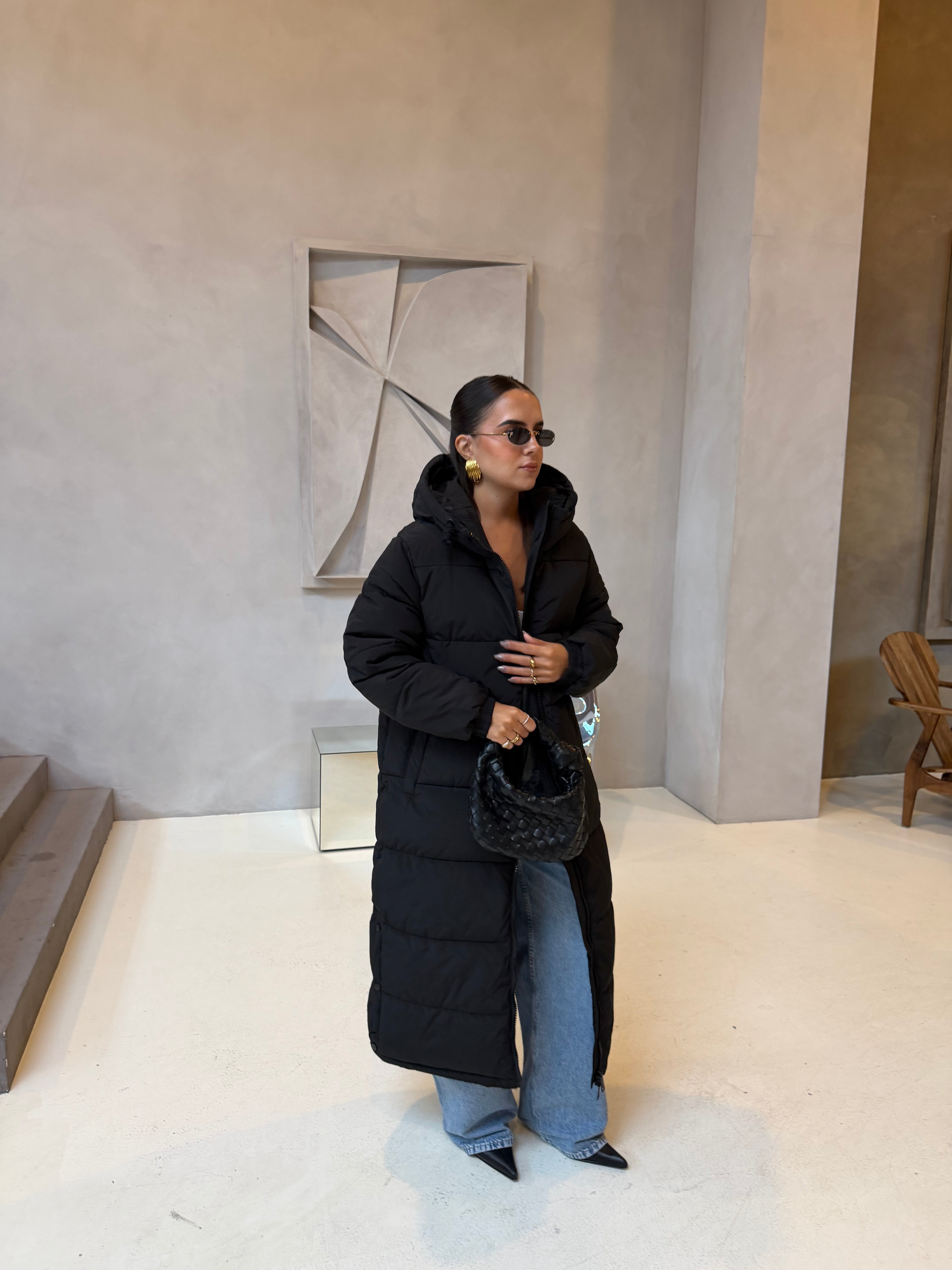 Doudoune DINA longue noir (J003-3)