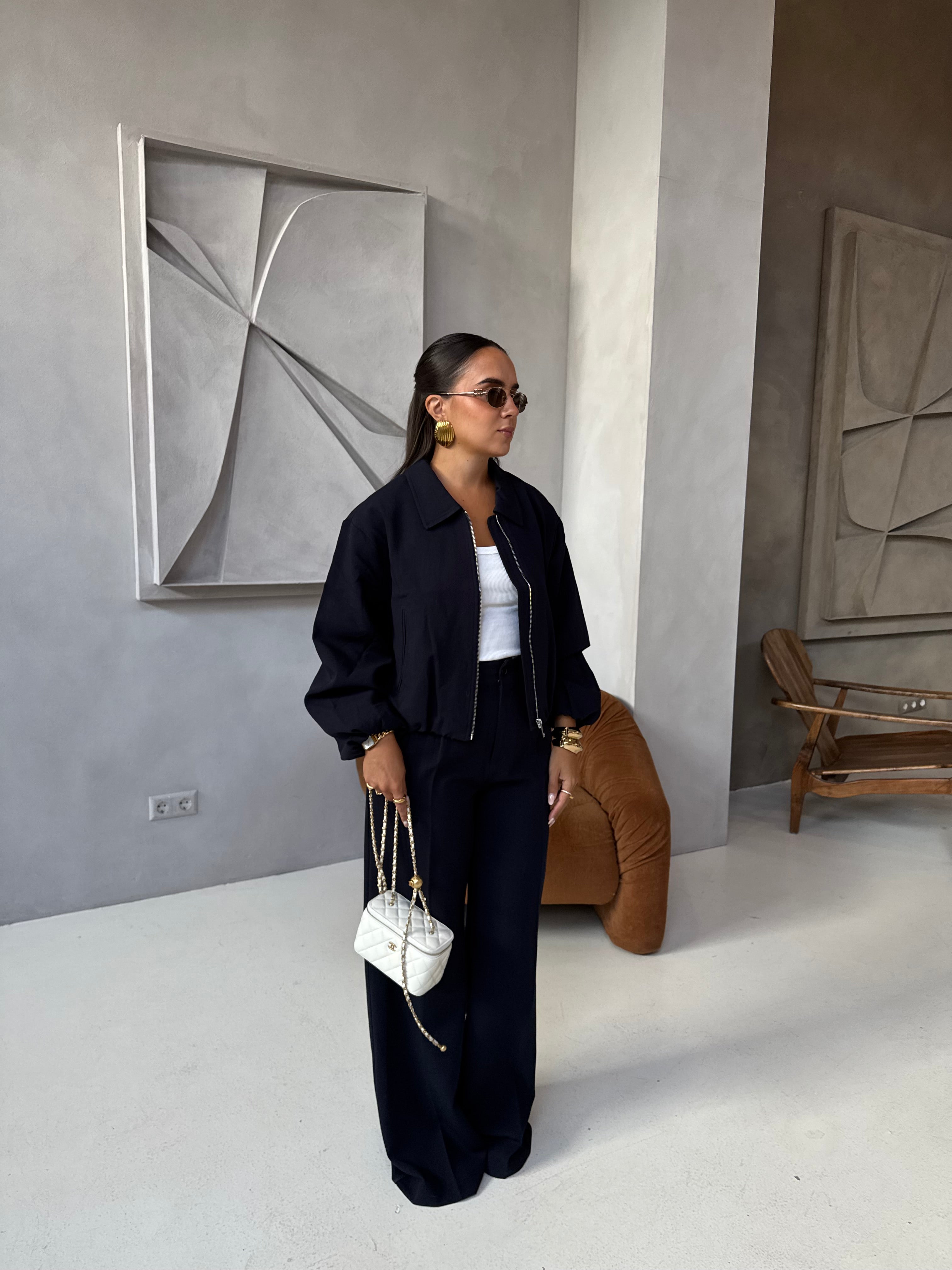 Veste ROSA courte bleue marine (v-2526)