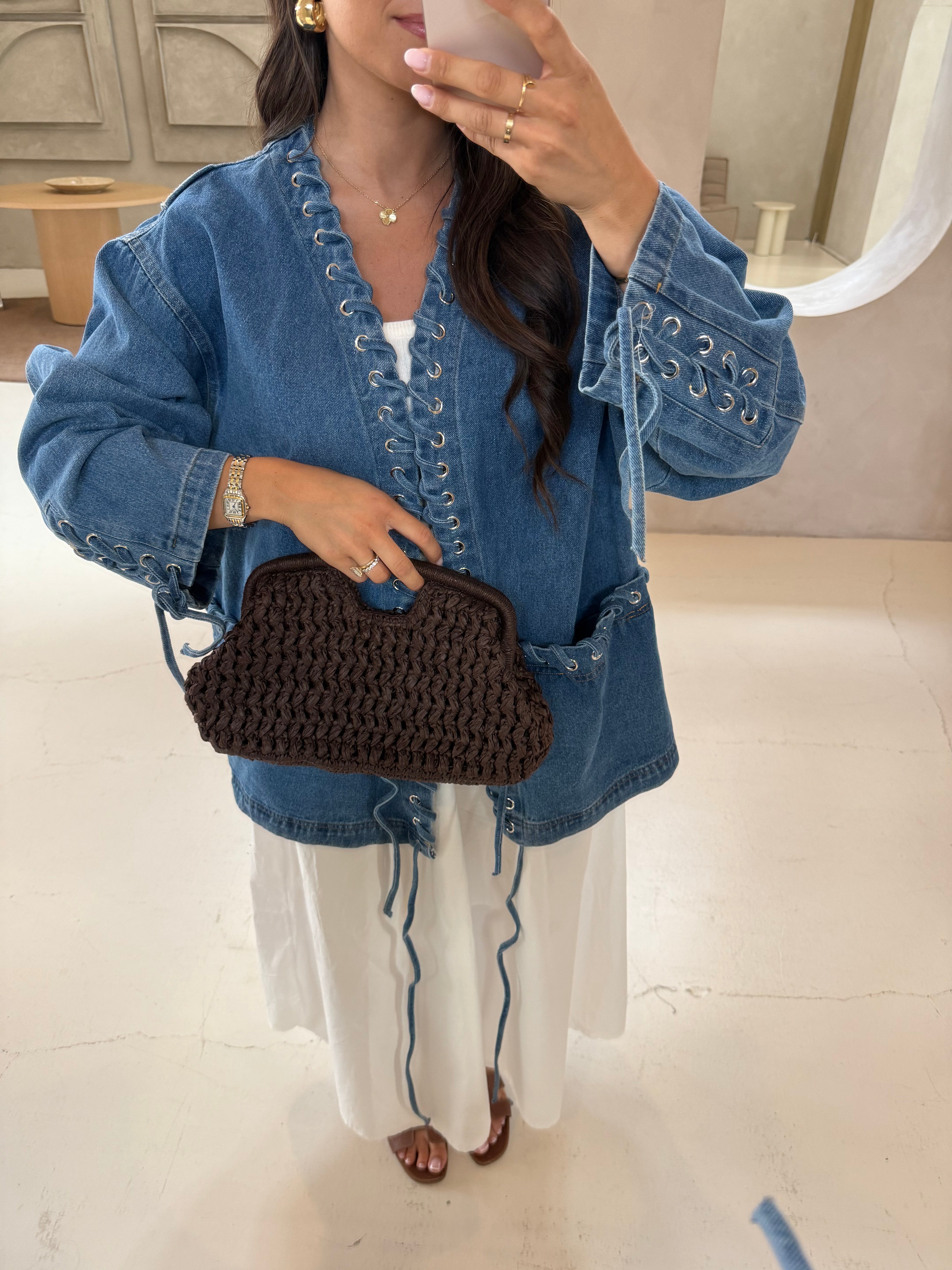 Veste en jean bleue claire (VJ10162)