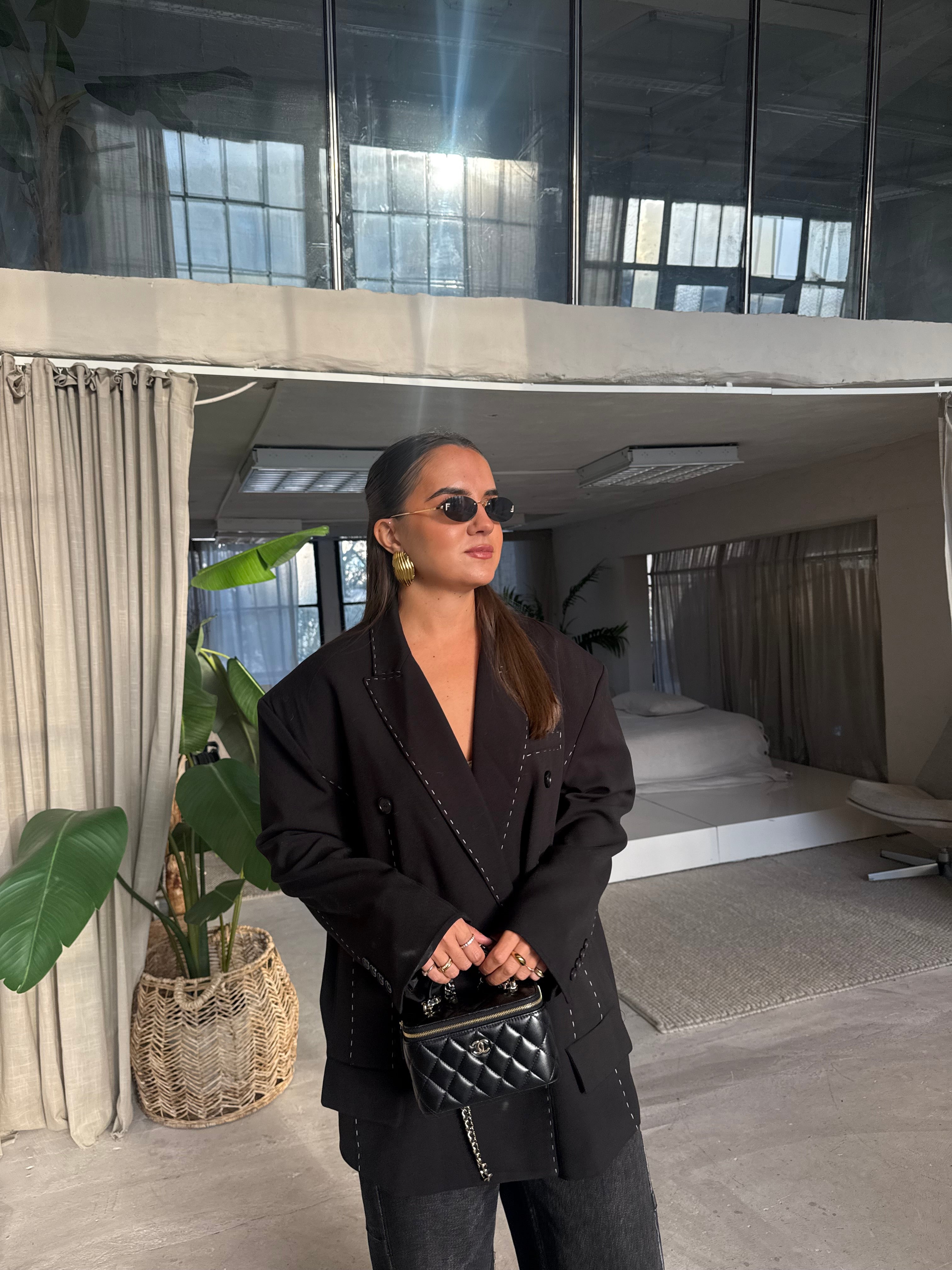 Blazer couture noir (V9903)