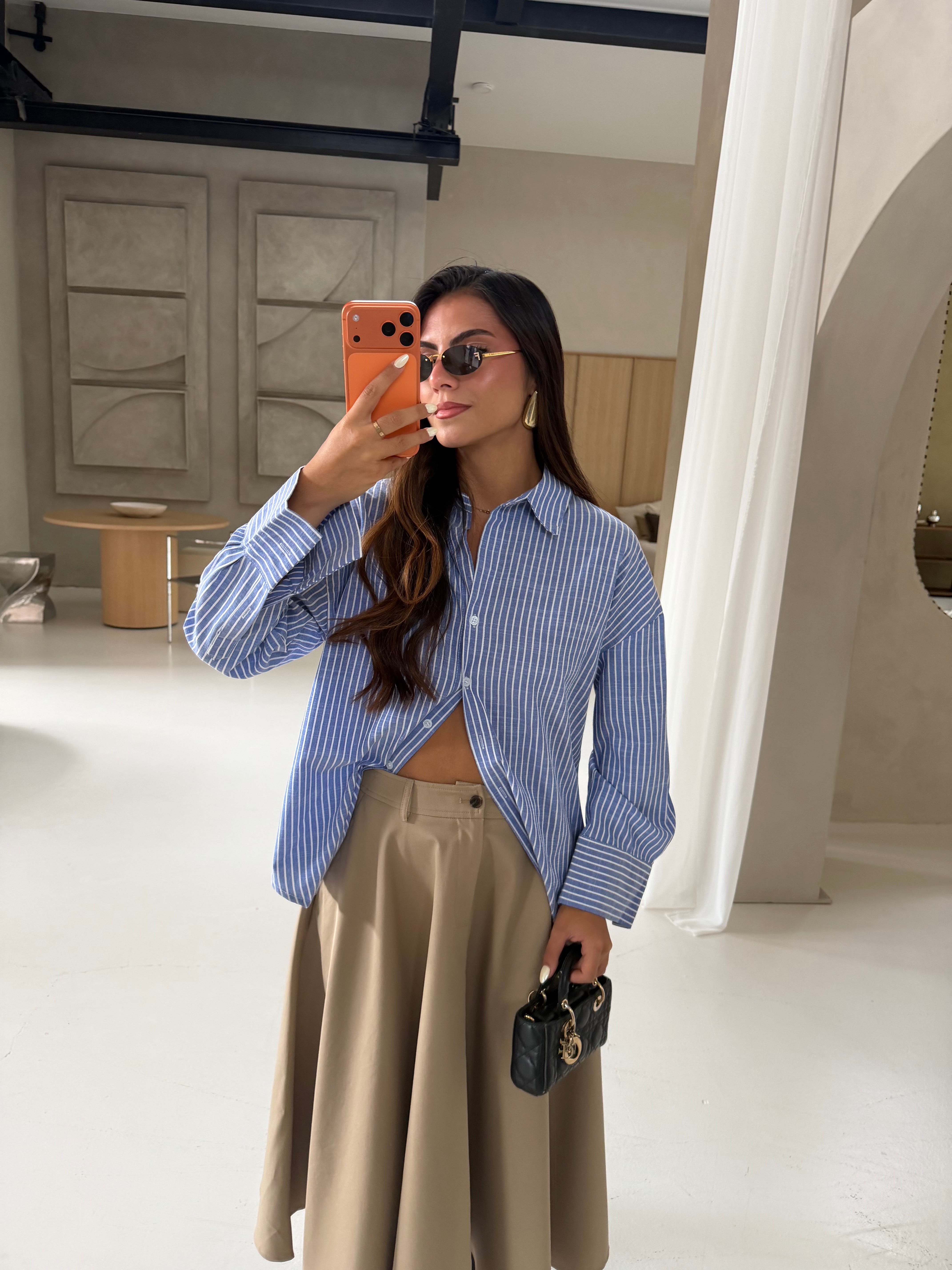Chemise LORY bleue rayures (C15)