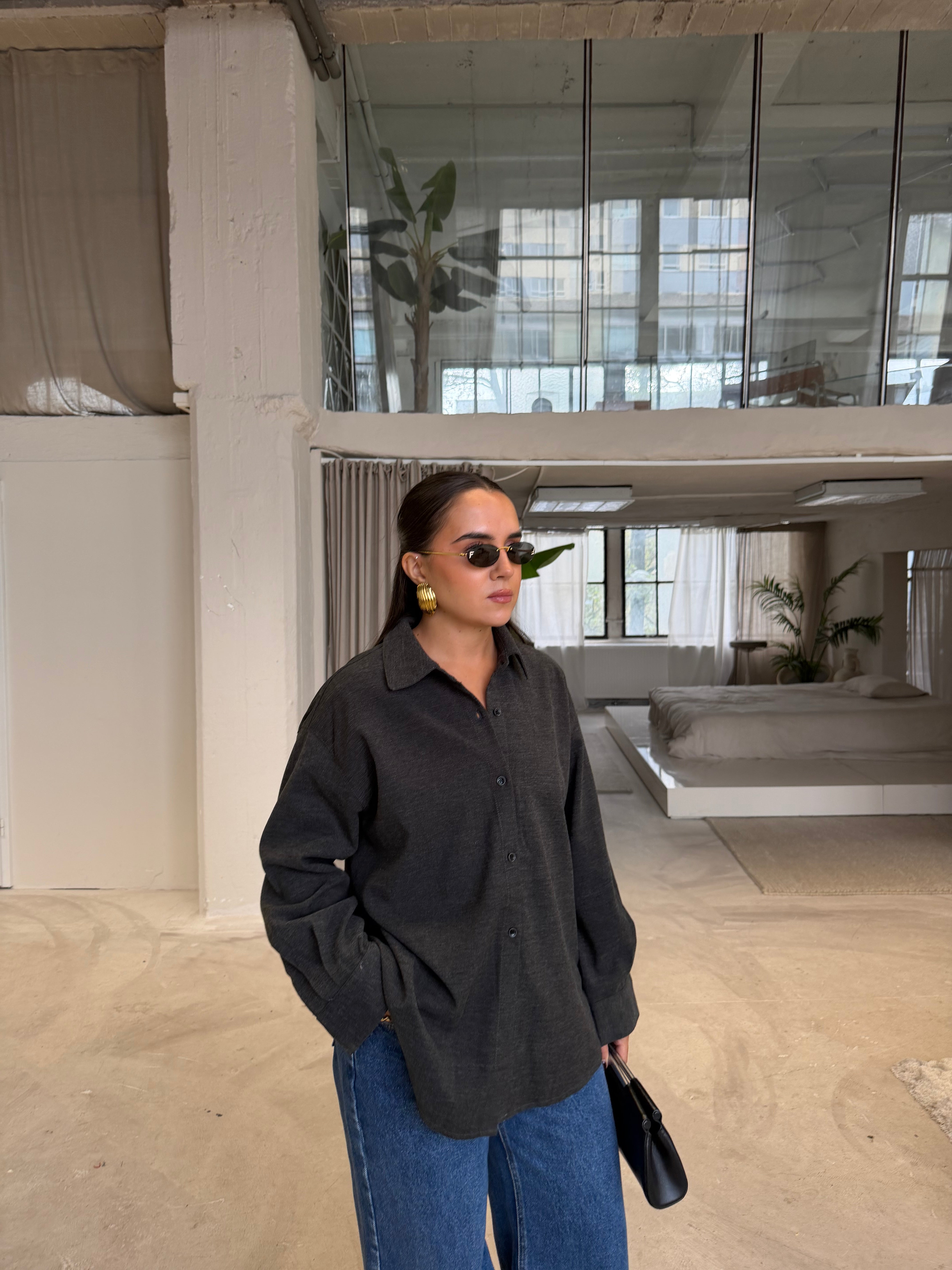 Chemise SIM grise / noire (MA7735)