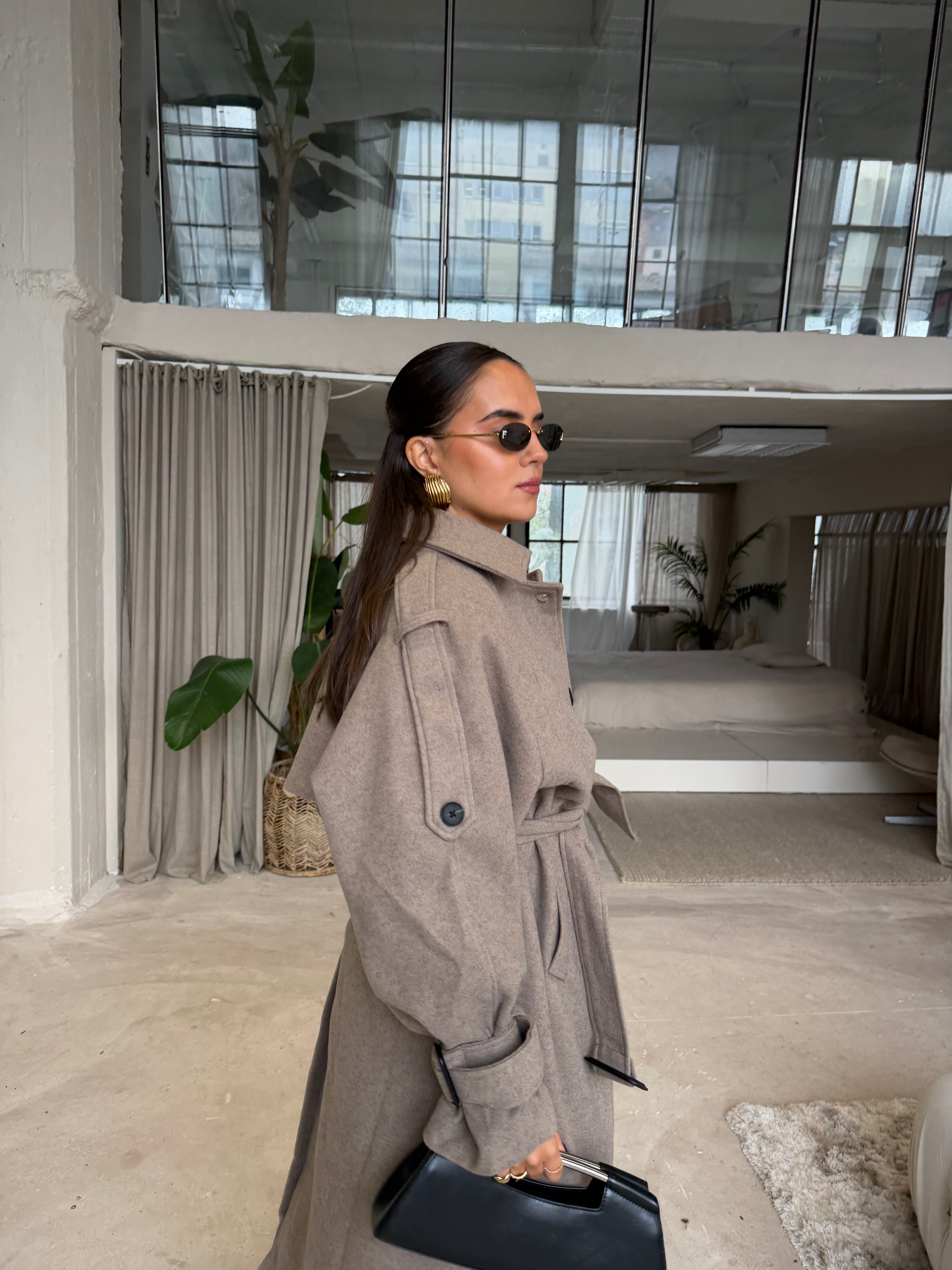 Manteau ADELE taupe (W24767)