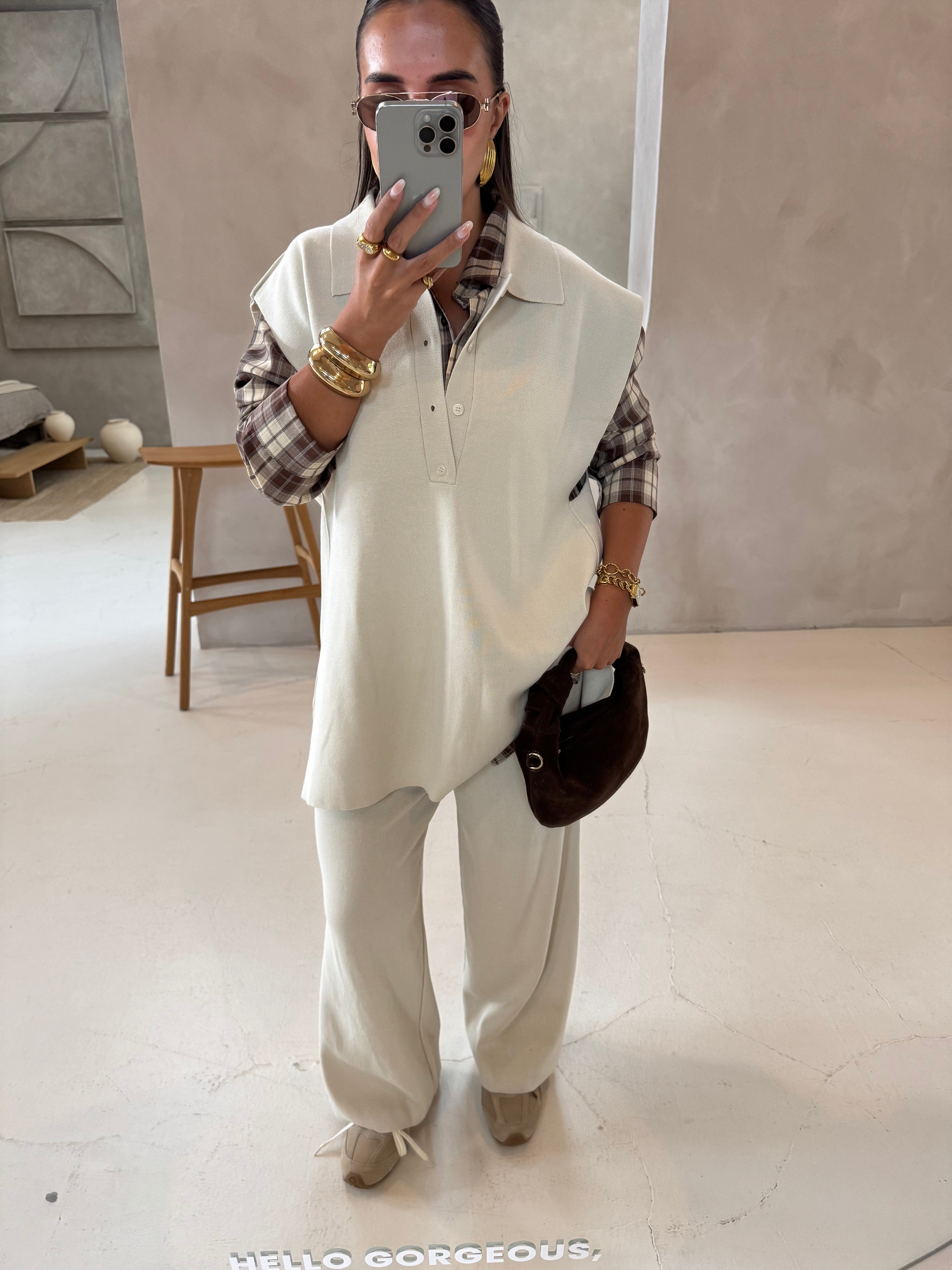 Ensemble NOLA sans manches beige (w42785)