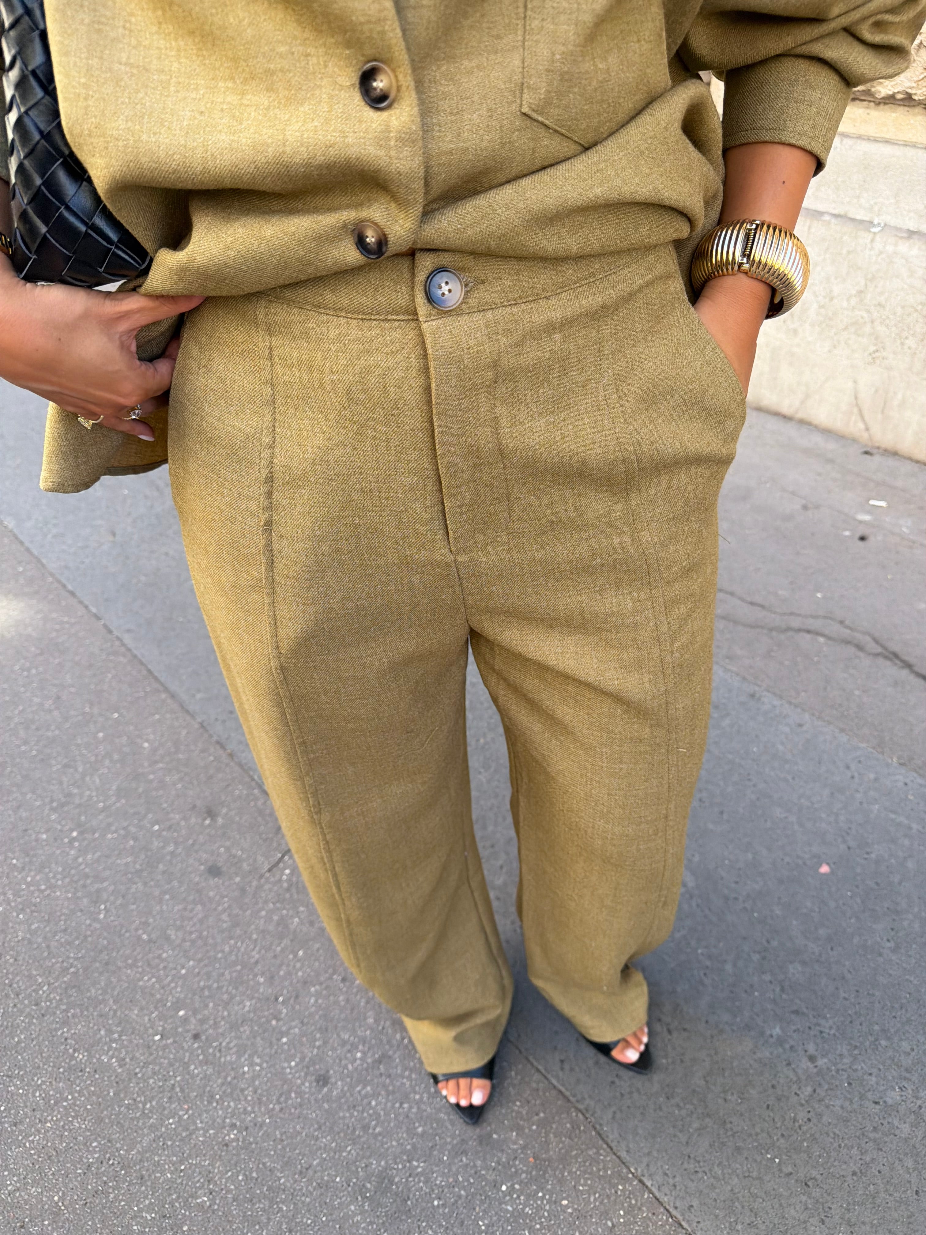Pantalon sine vert anis (CYPTN093)