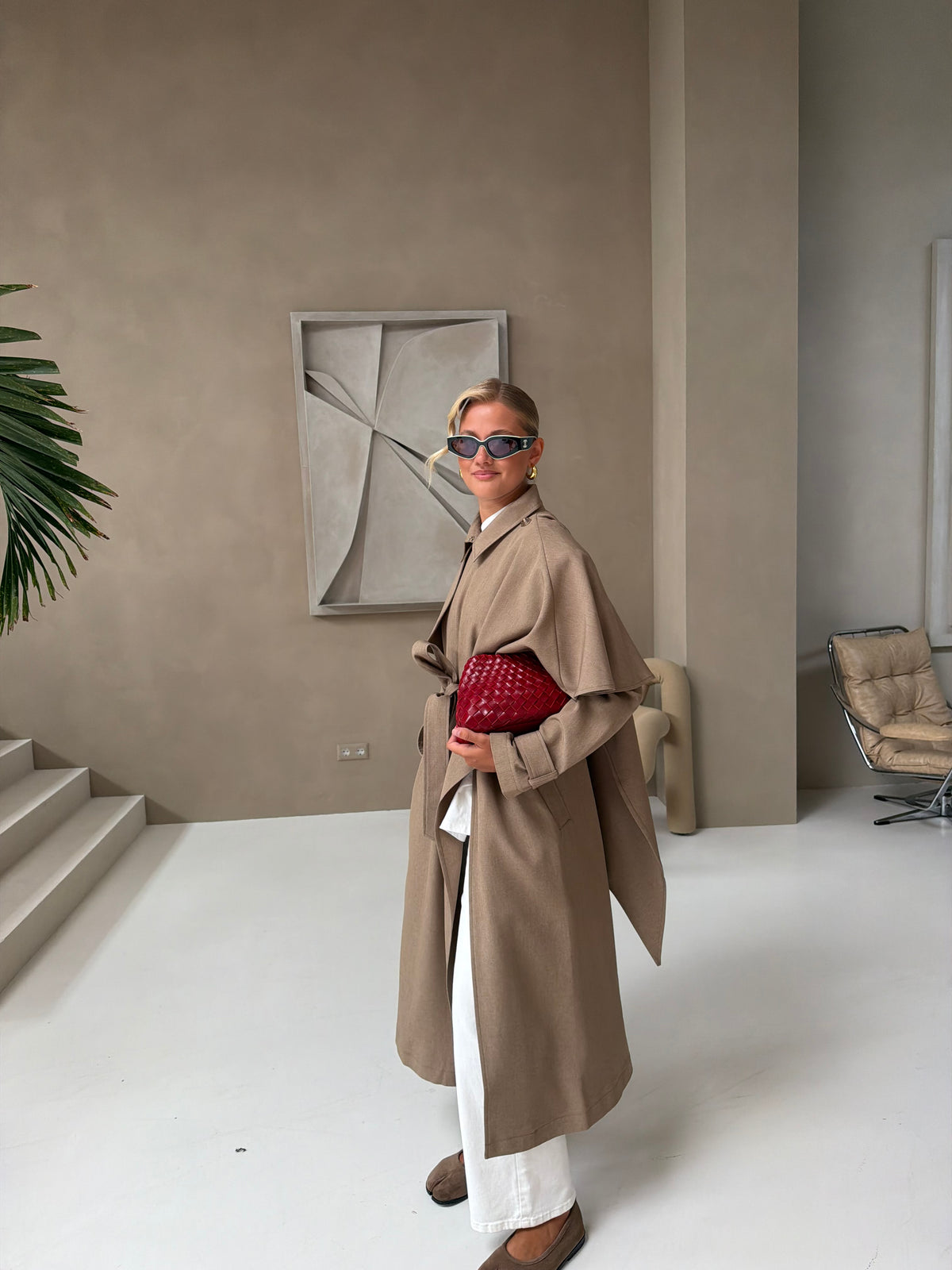Trench CAPE long beige WV053