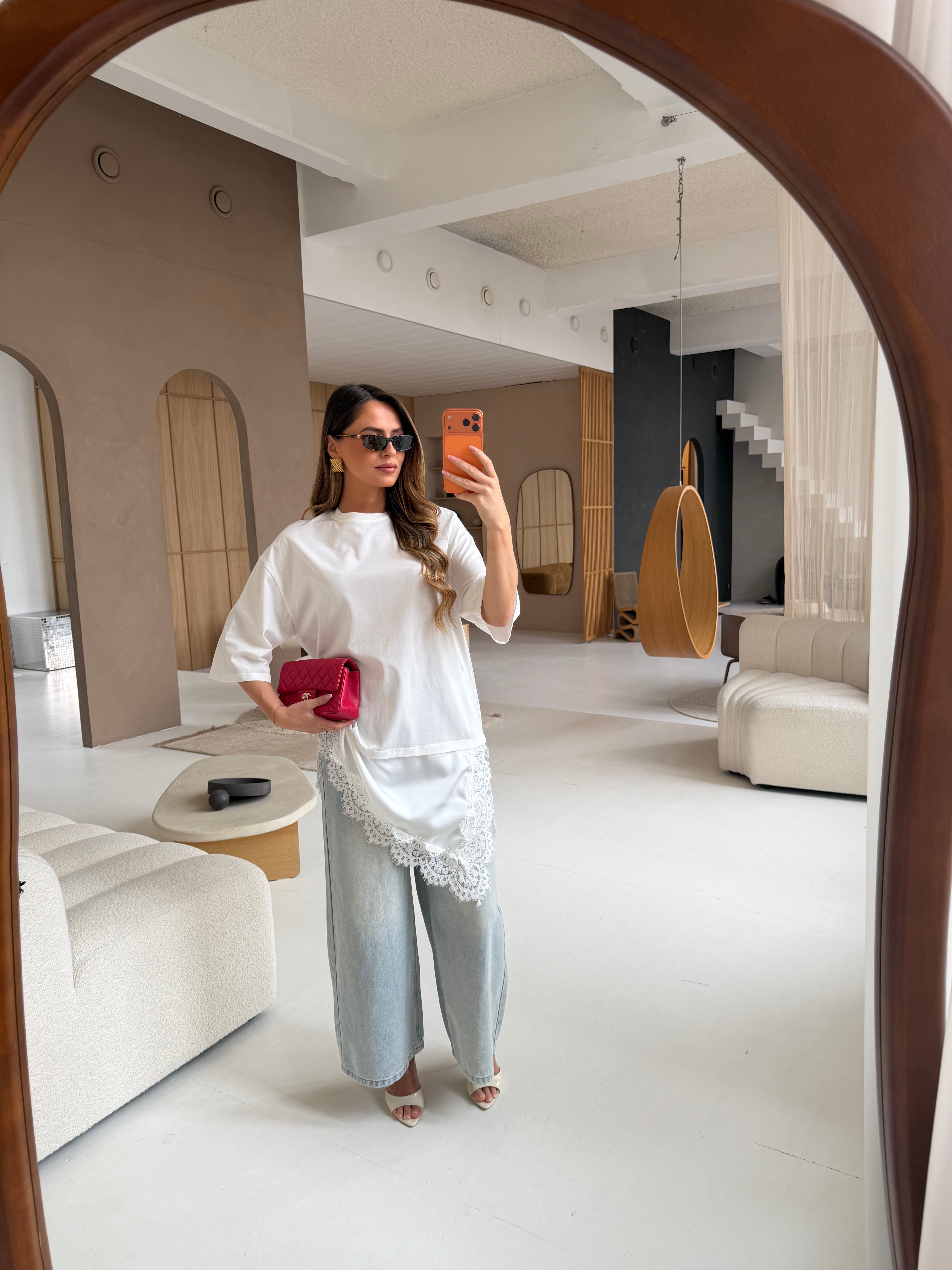 T-shirt dentelle blanc (SW733)