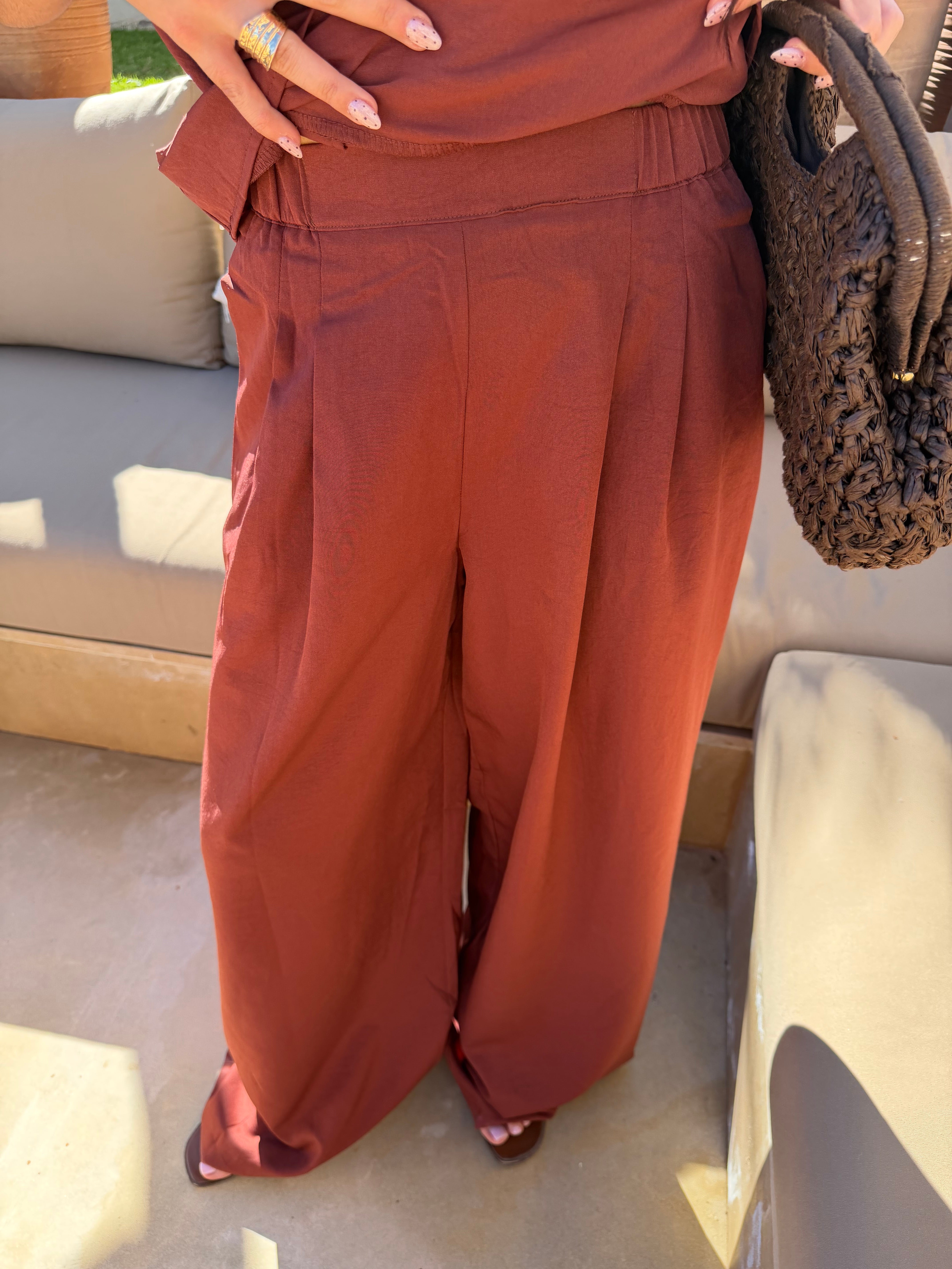 Pantalon ECE fluide terracota (L2081)
