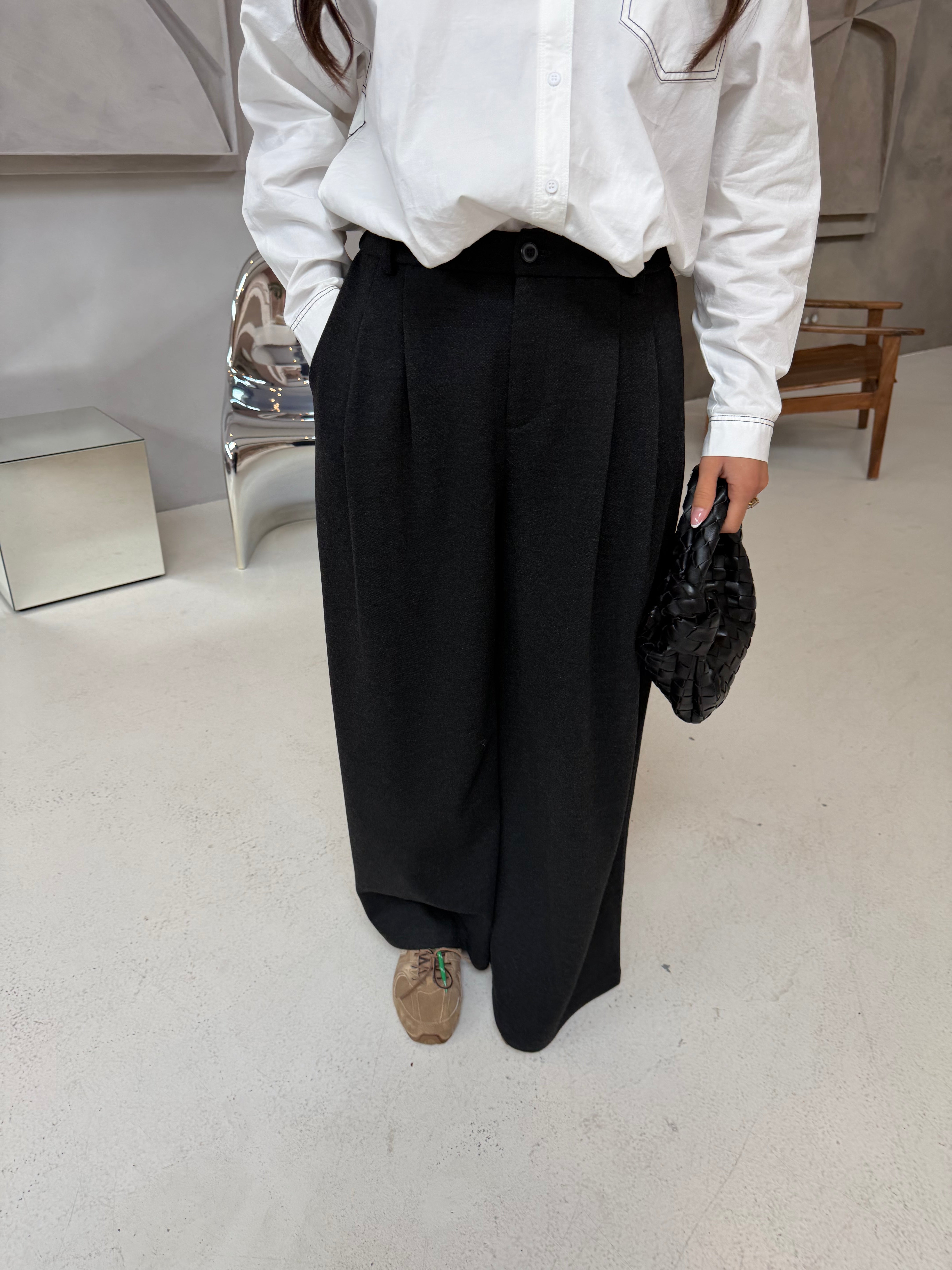 Pantalon FLARE épais gris  (D27932)