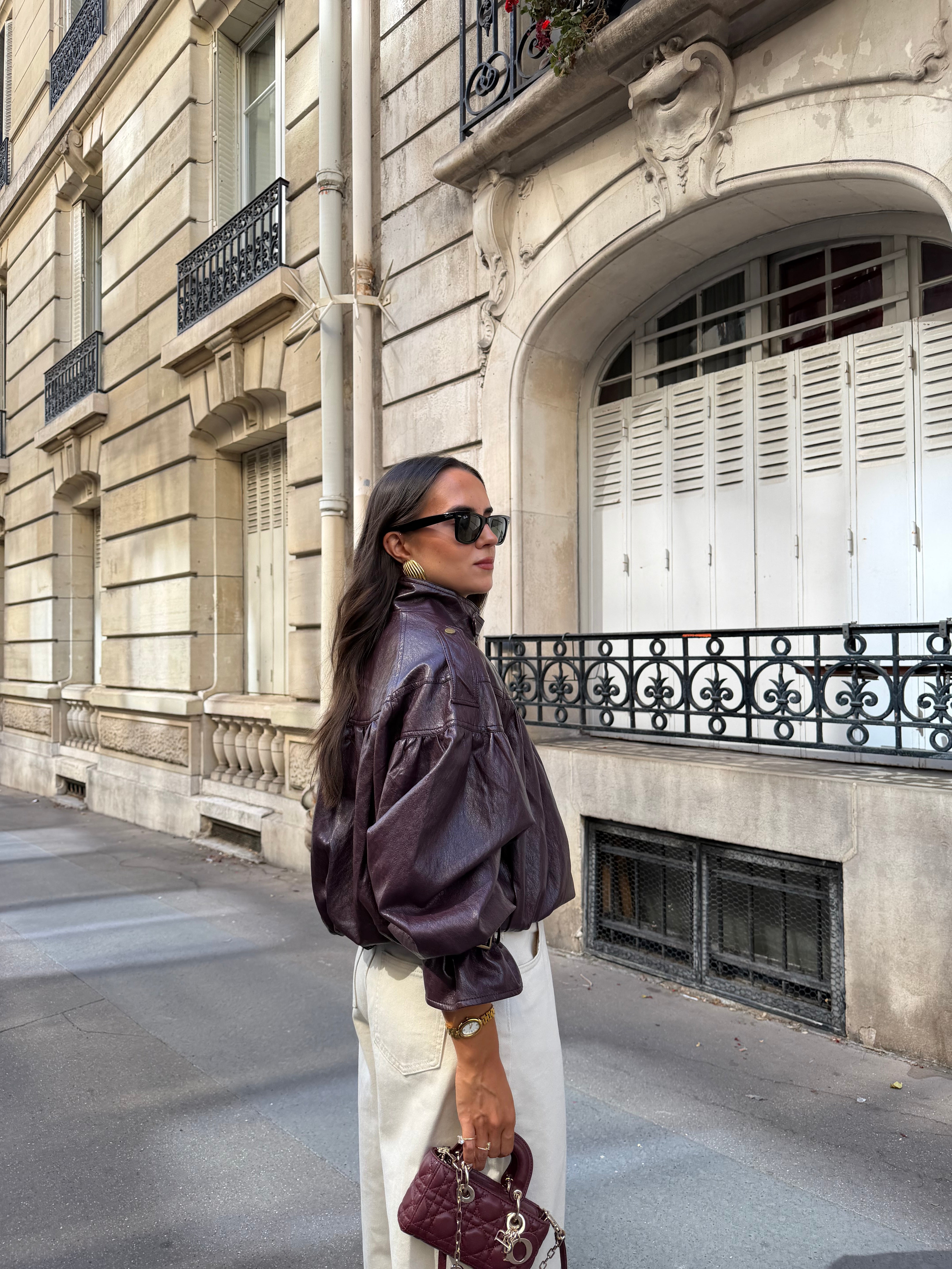 Veste similicuir LOLA violette (RD9233)