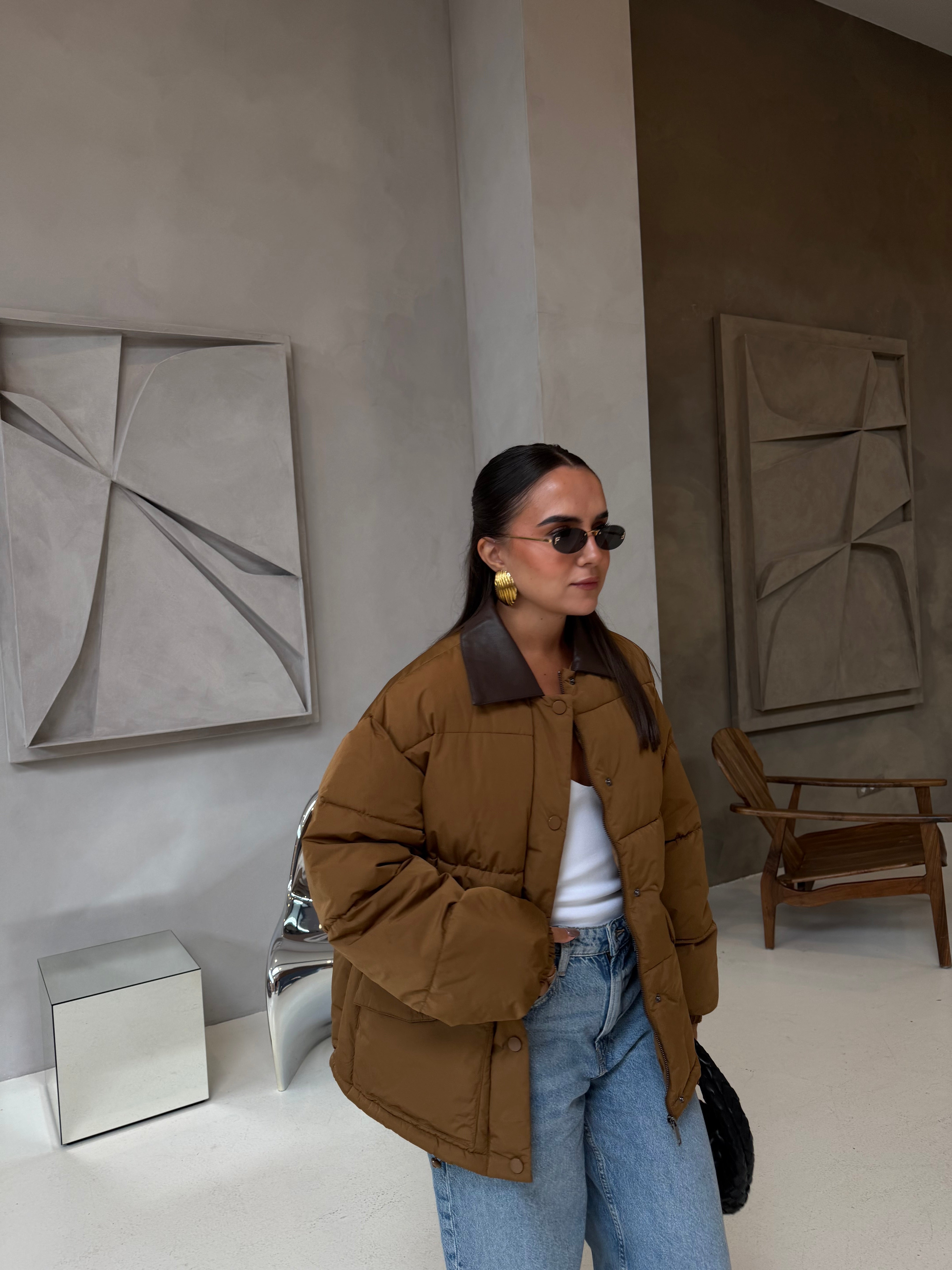 Doudoune col camel (8777)