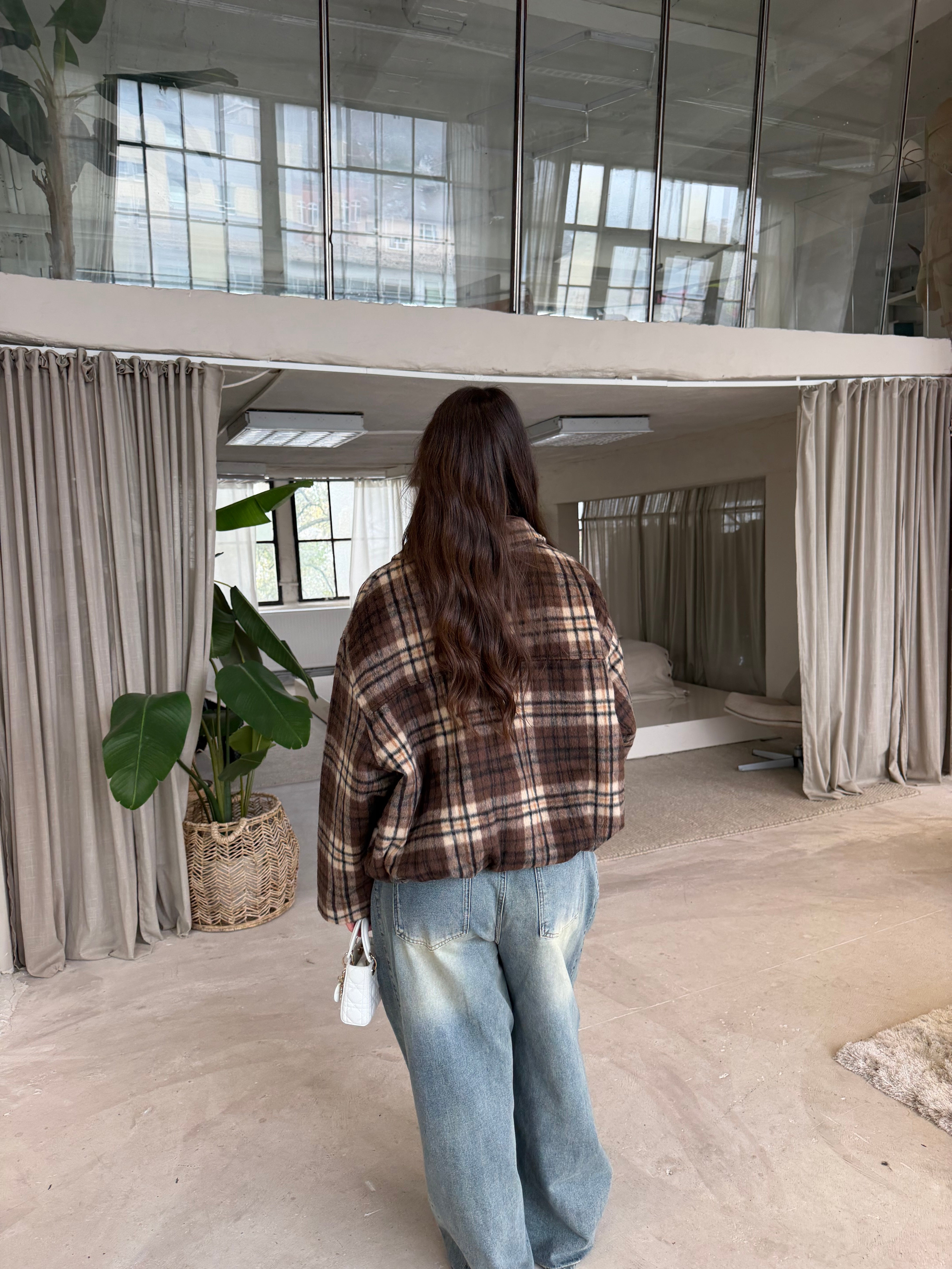 Bomber FAL carreaux marron