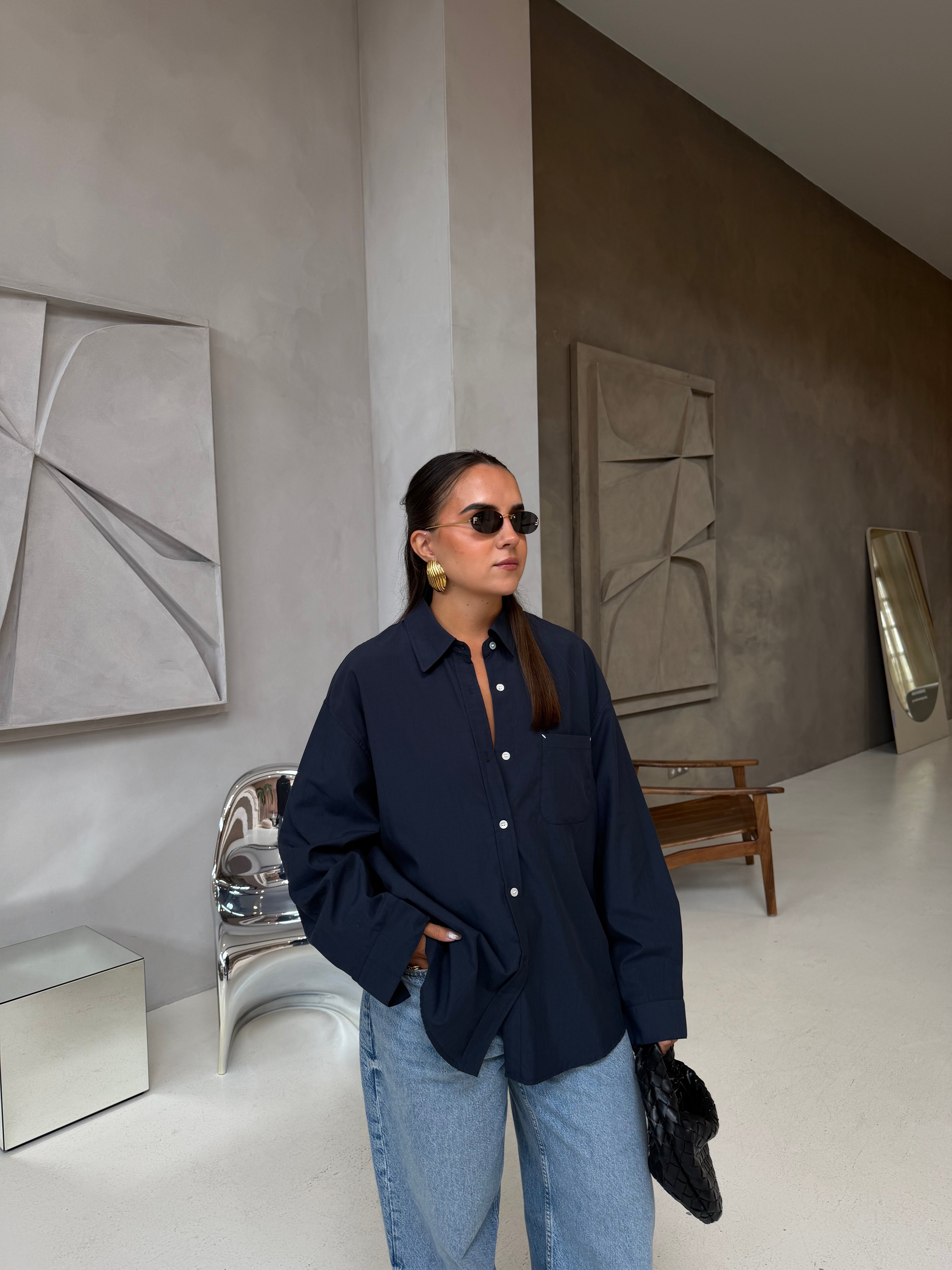 Chemise LINA foulard bleue marine (MA7601)