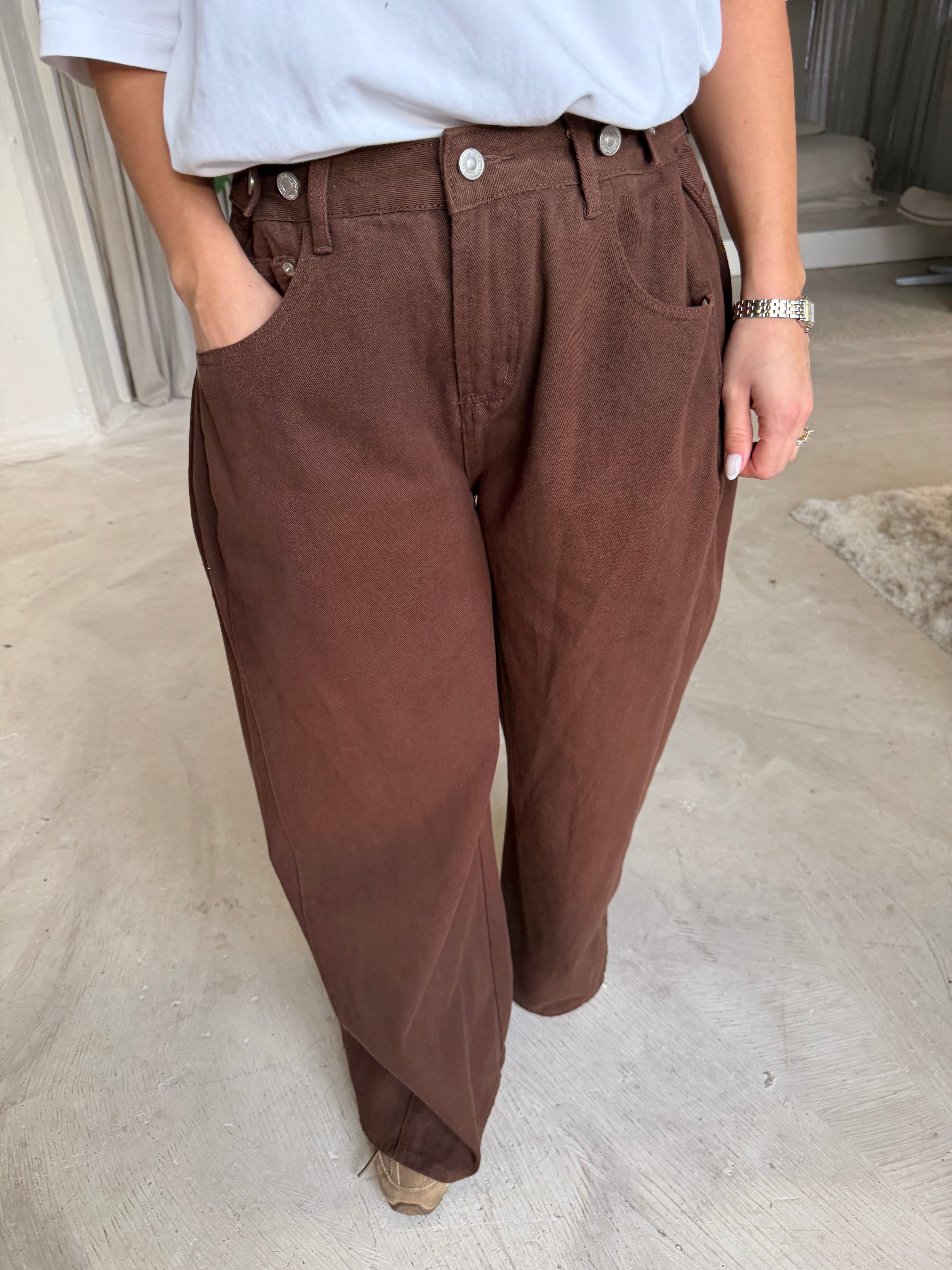 Jean OVERSIZE choco (P10221)