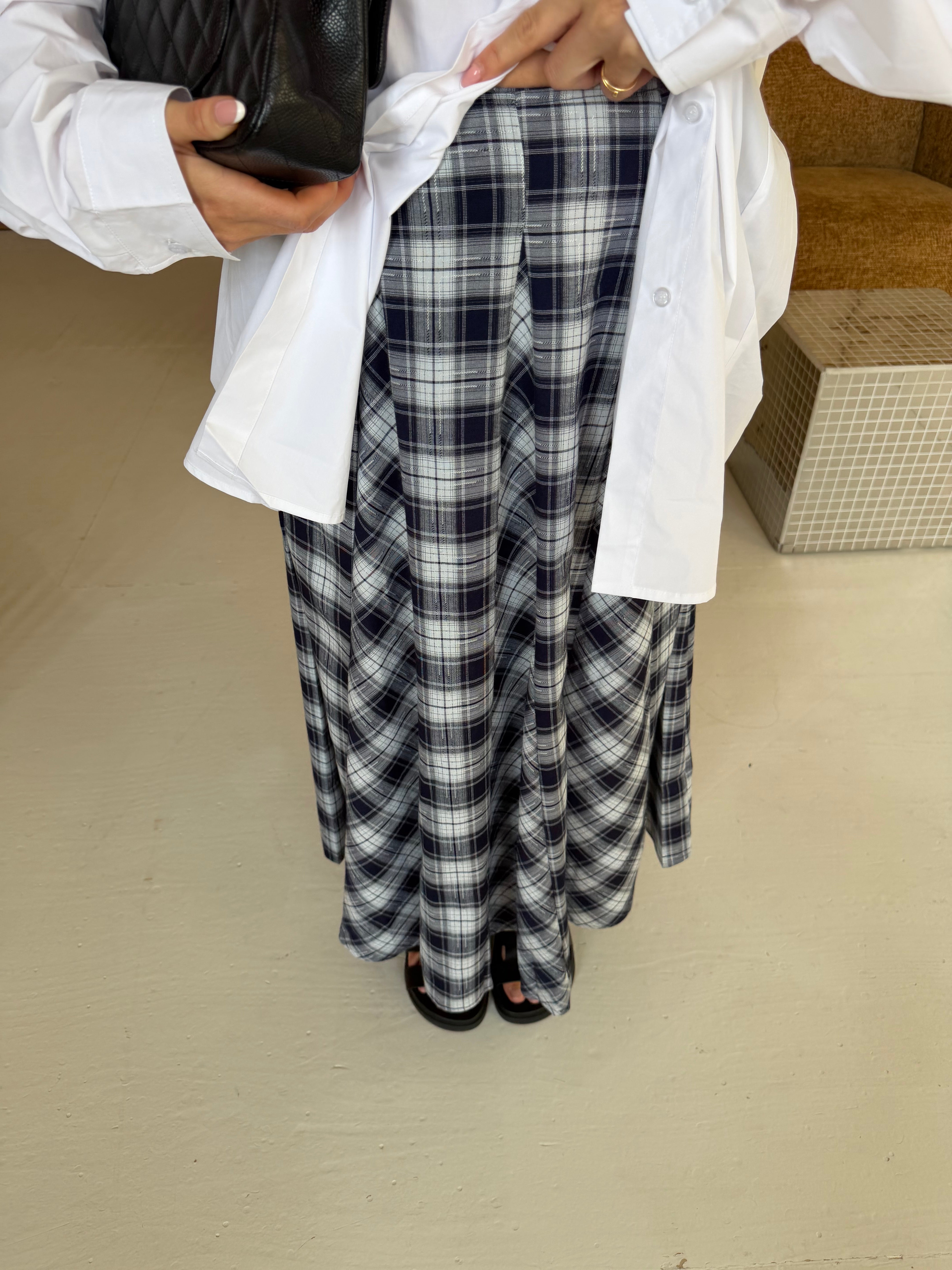 Jupe carreaux BALI bleue