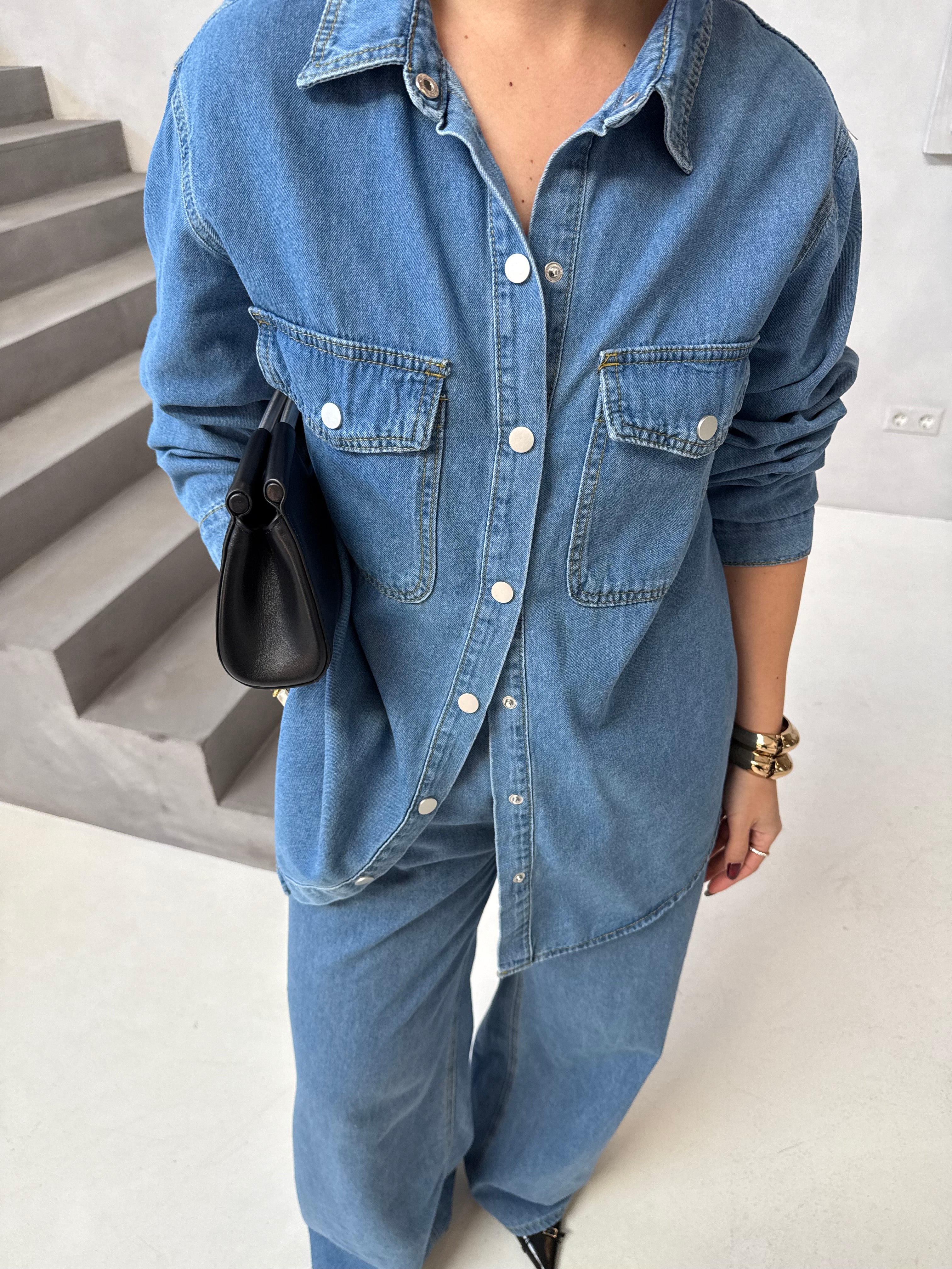 Chemise en jean LOLA bleu (8952)