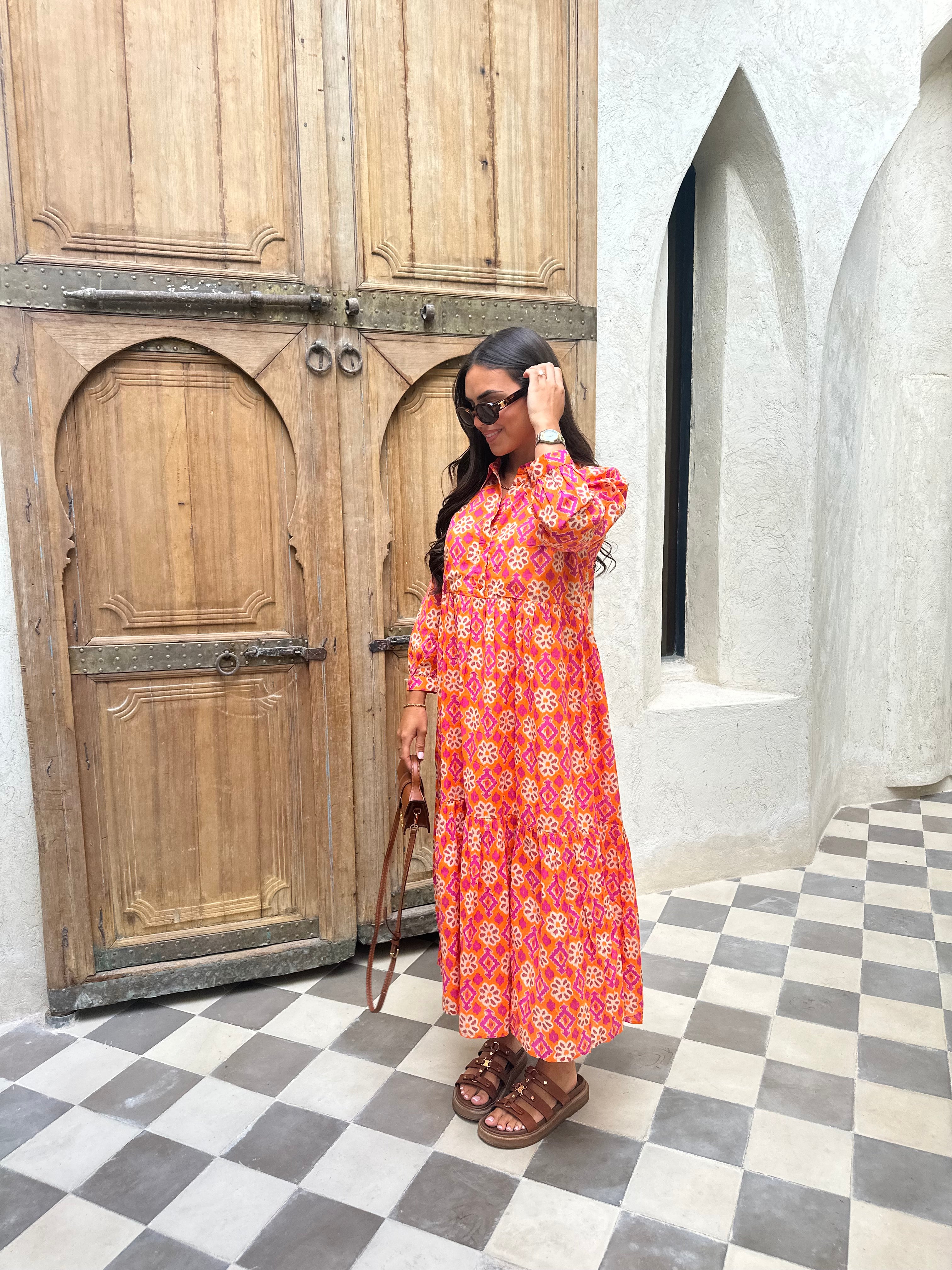 Robe VINI orange et rose