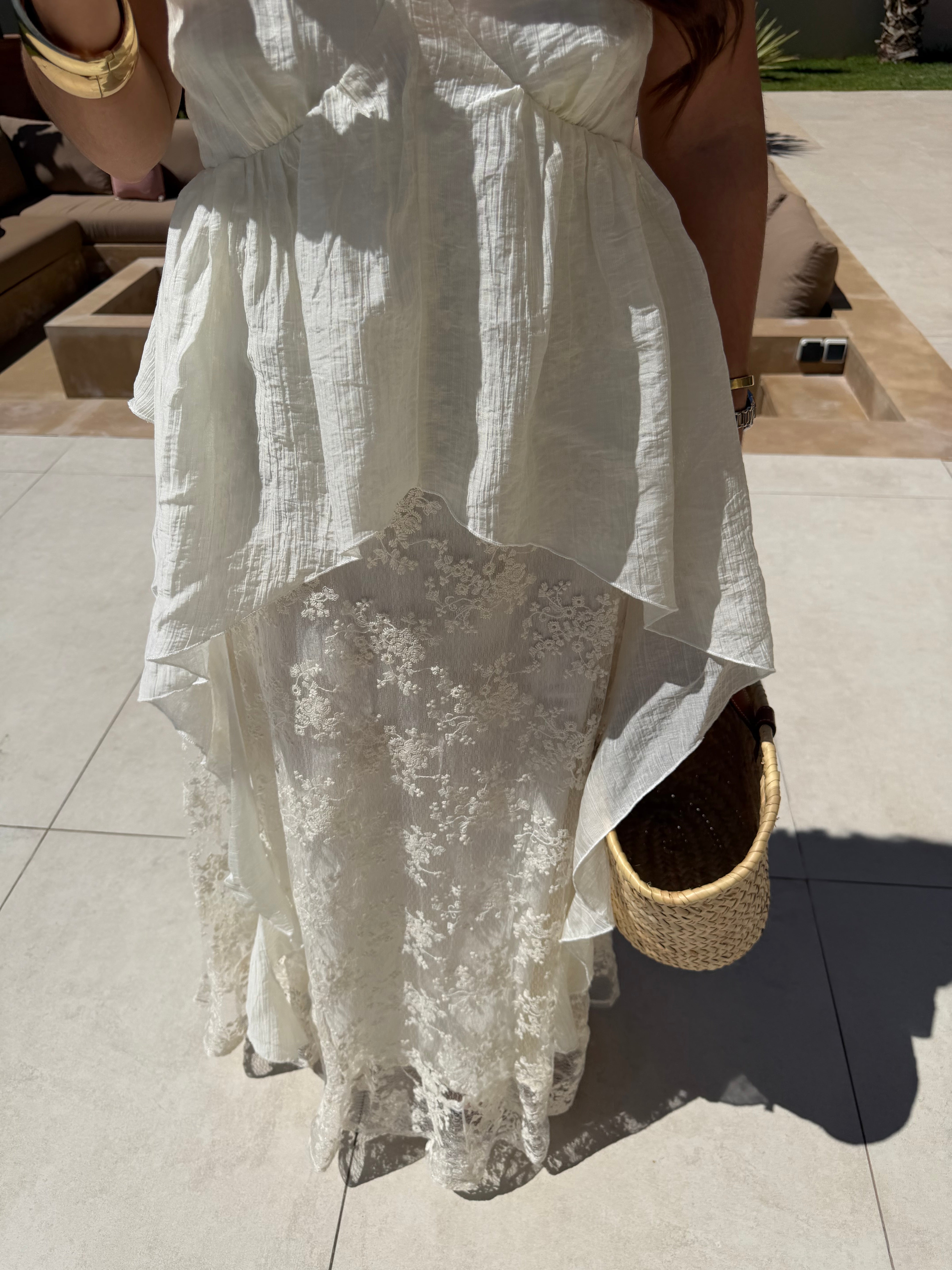 Robe TINA dentelle crème (K9-08)
