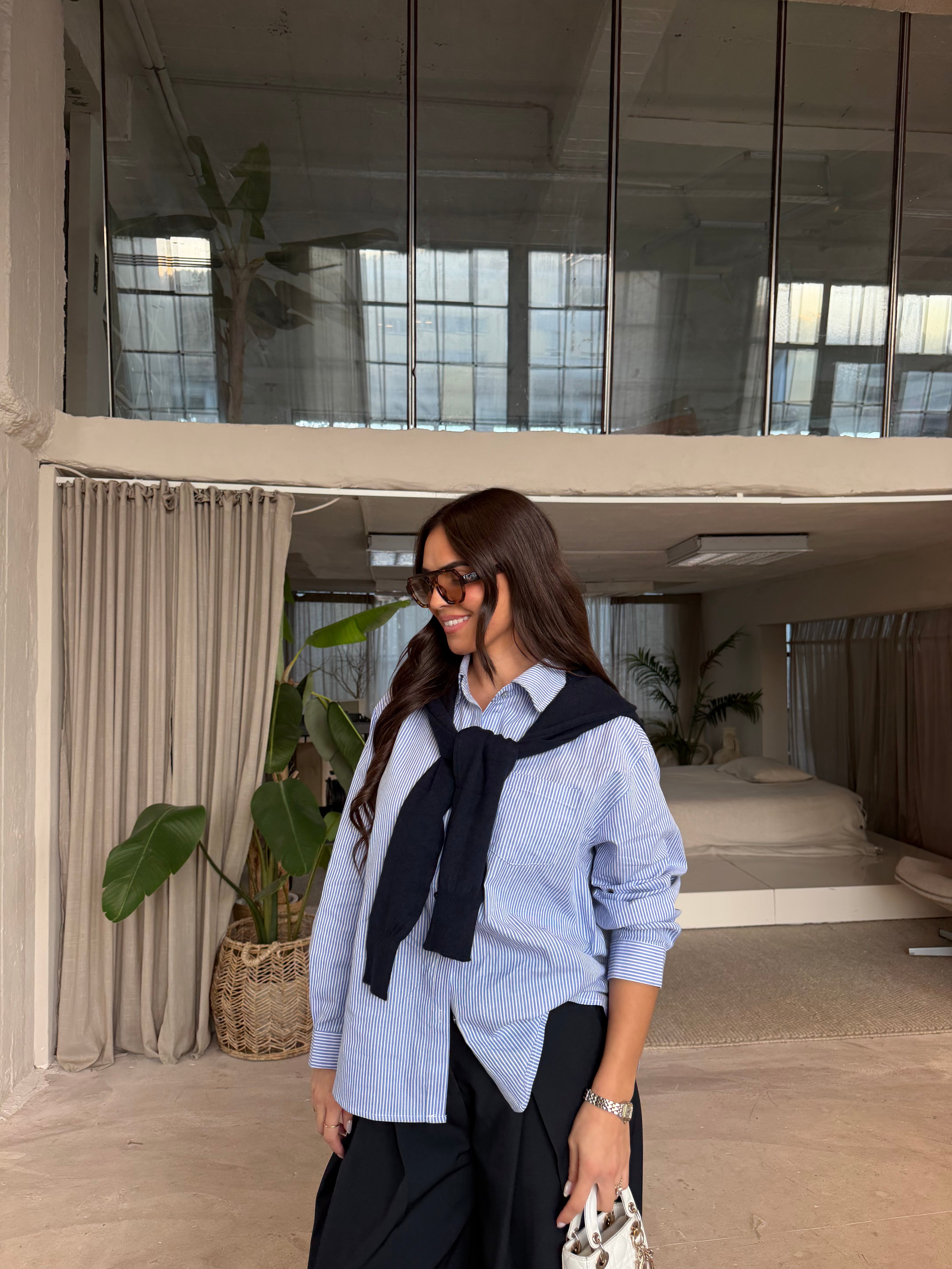 Chemise pull ELYS bleue ciel (MA3381)