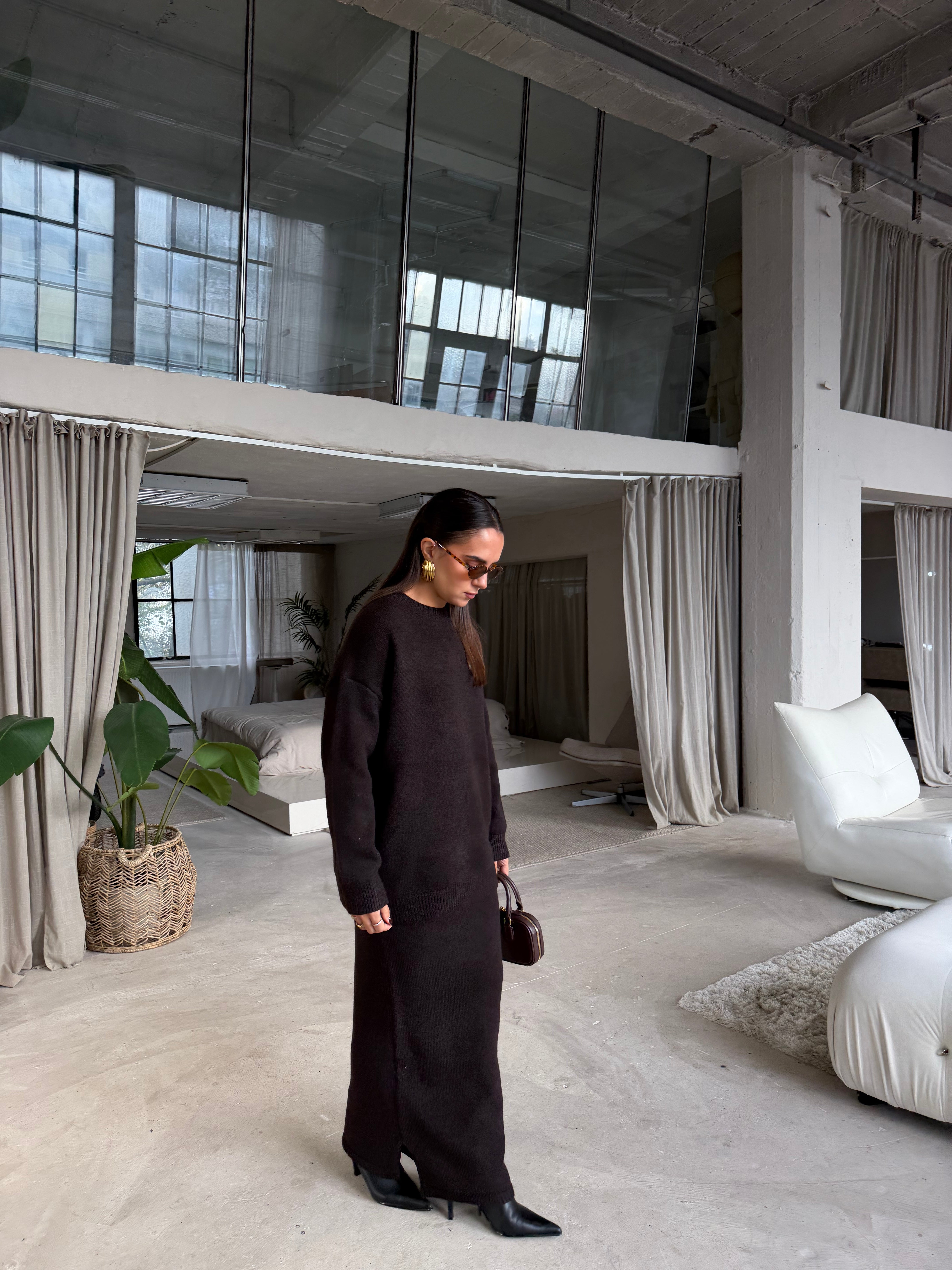 Ensemble pull jupe BELANA choco (1297)