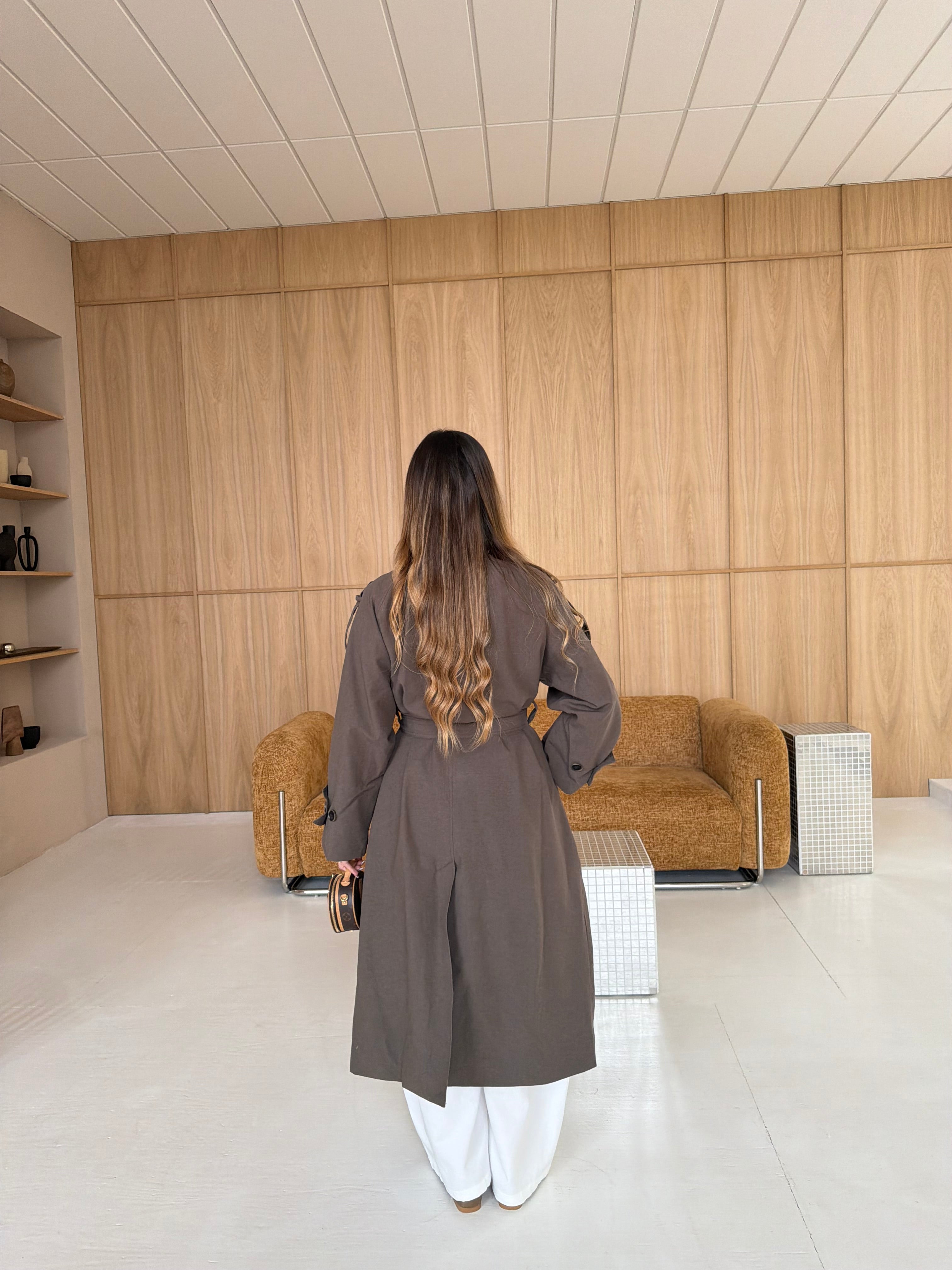 Trench long SARA kaki (W25259)