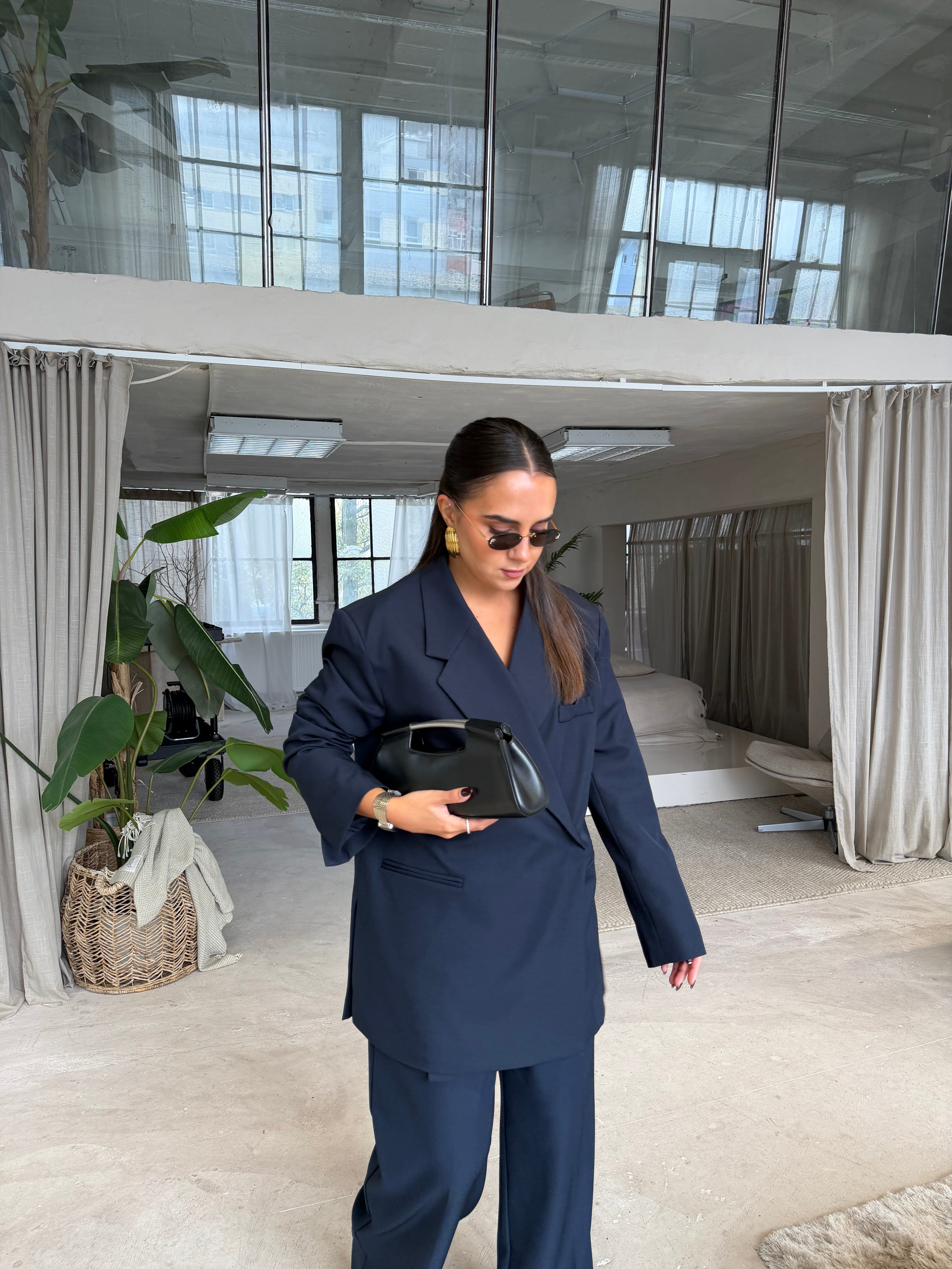 Blazer PARISIENNE bleu marine (W24763)