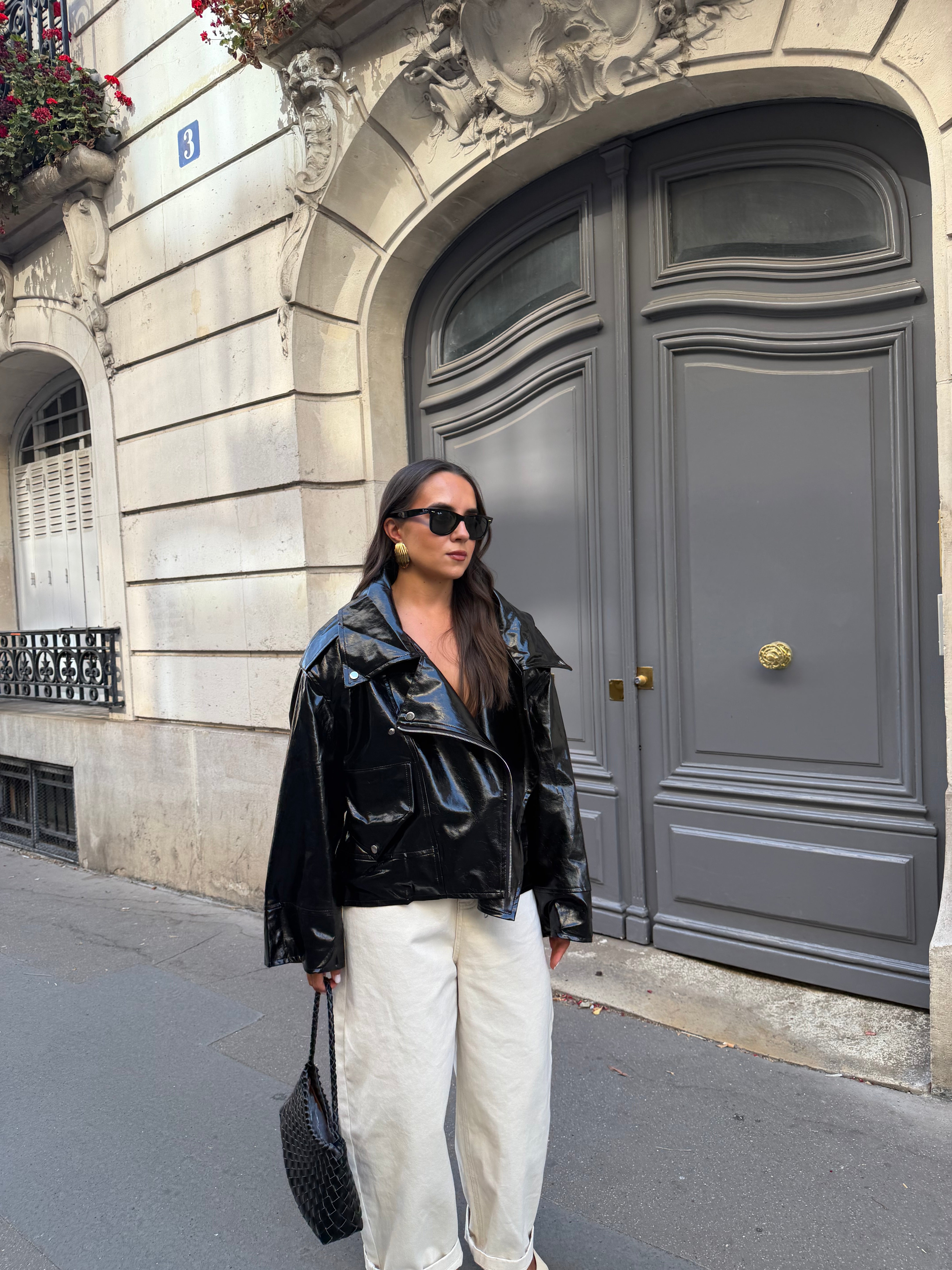 Veste HYPE simili cuir noir (2688-15)