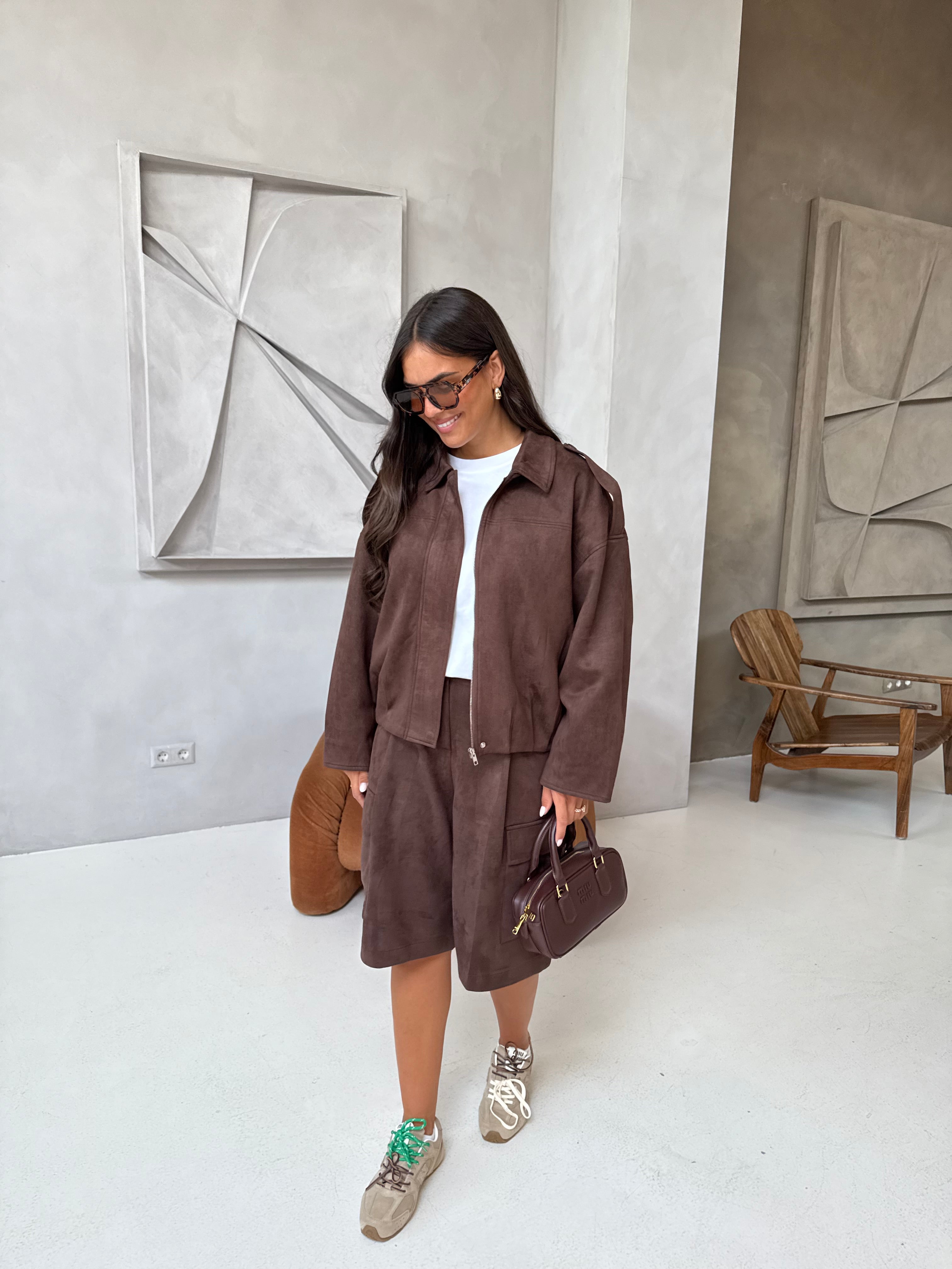 Veste LEANE courte marron (w25218)