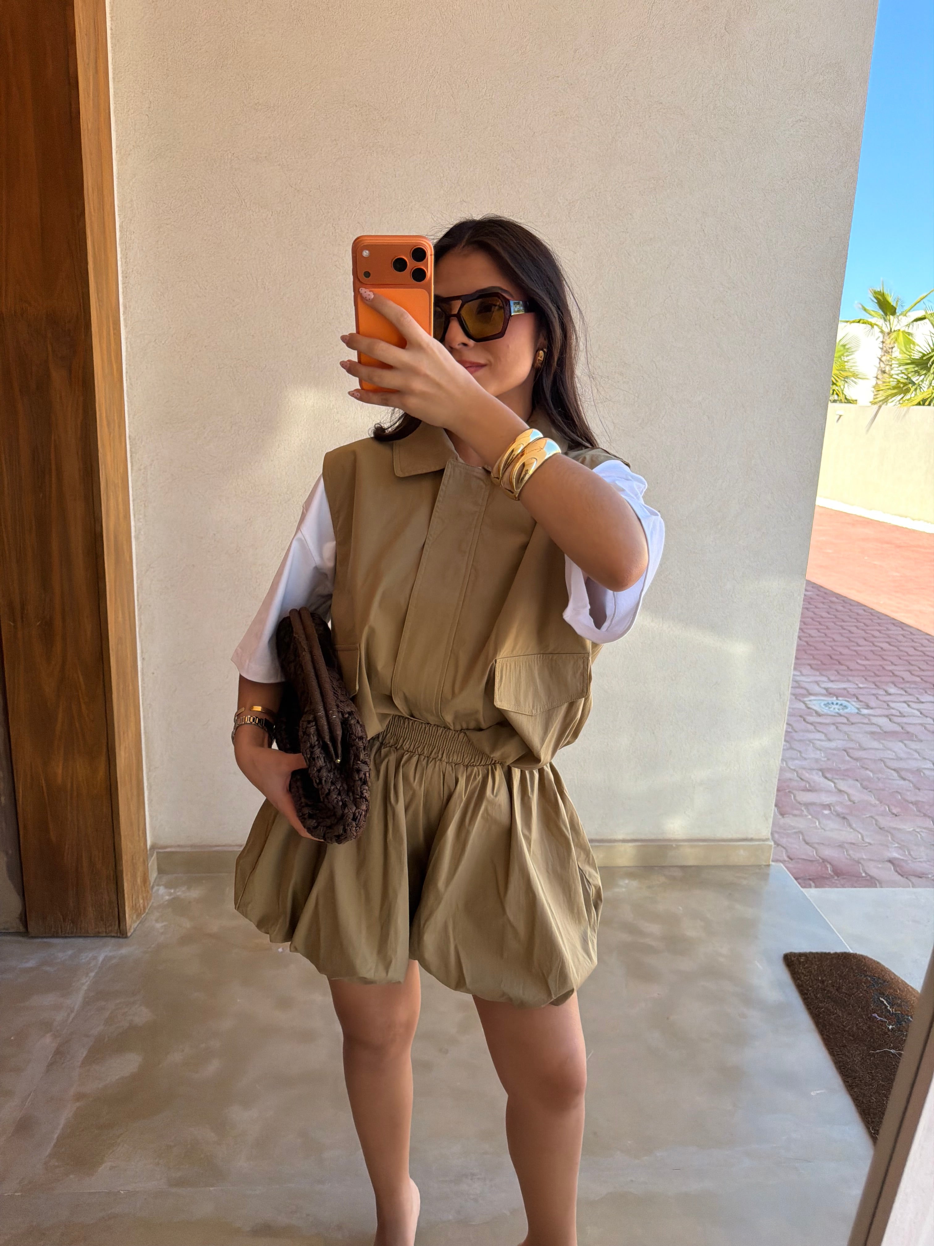 Ensemble short boule camel (SC350)
