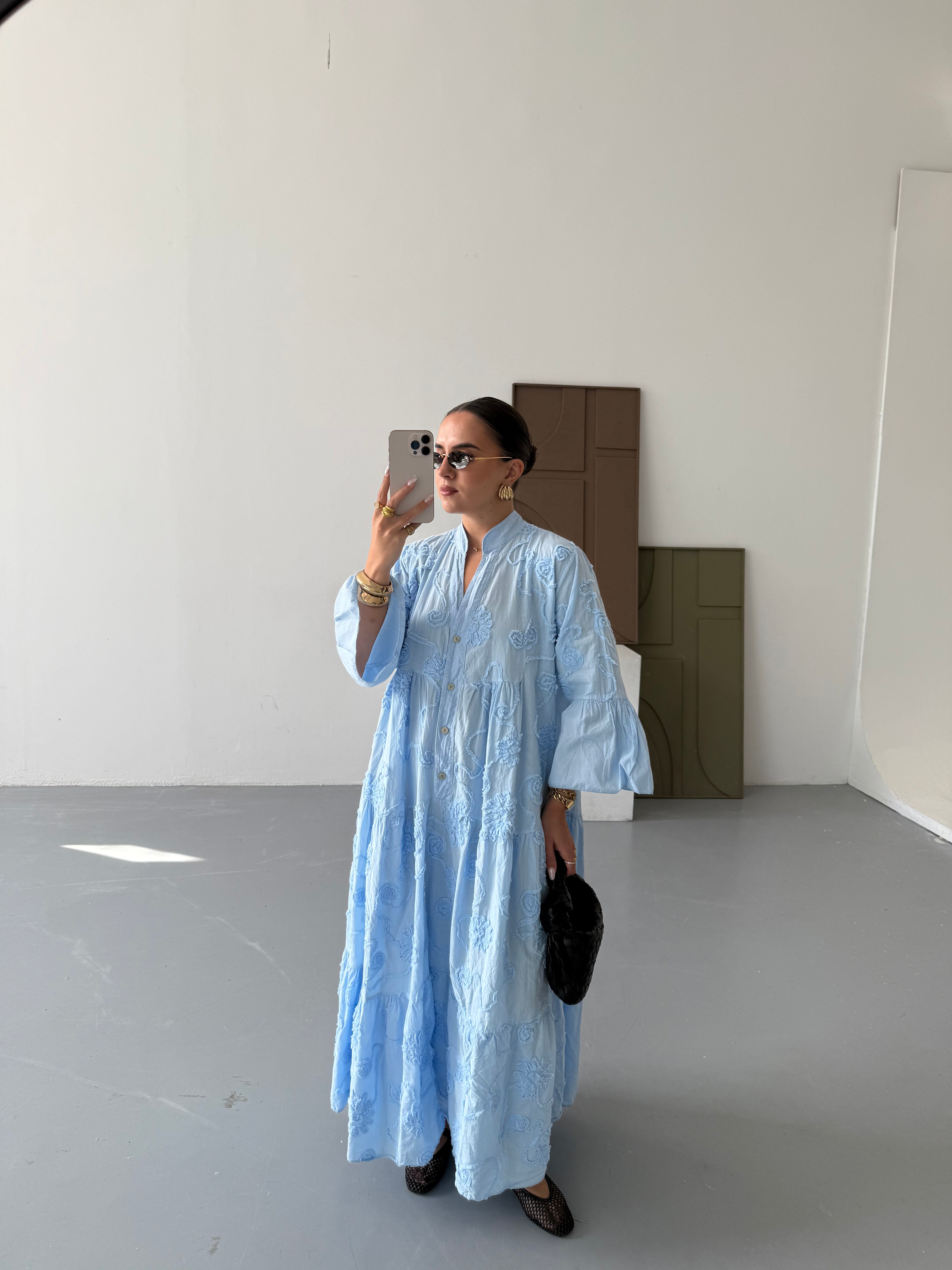 Robe SINA longue bleu ciel