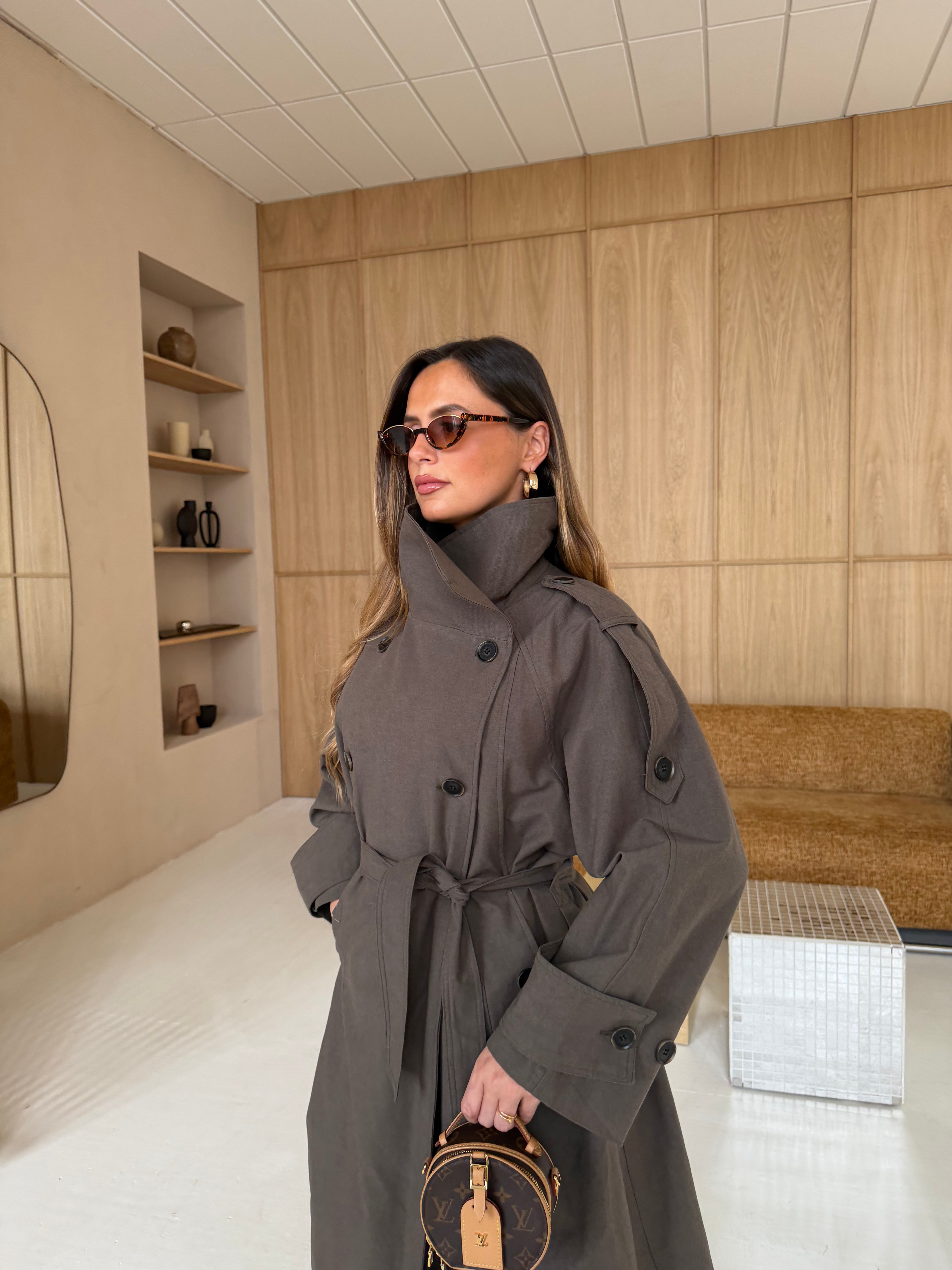 Trench long SARA kaki (W25259)