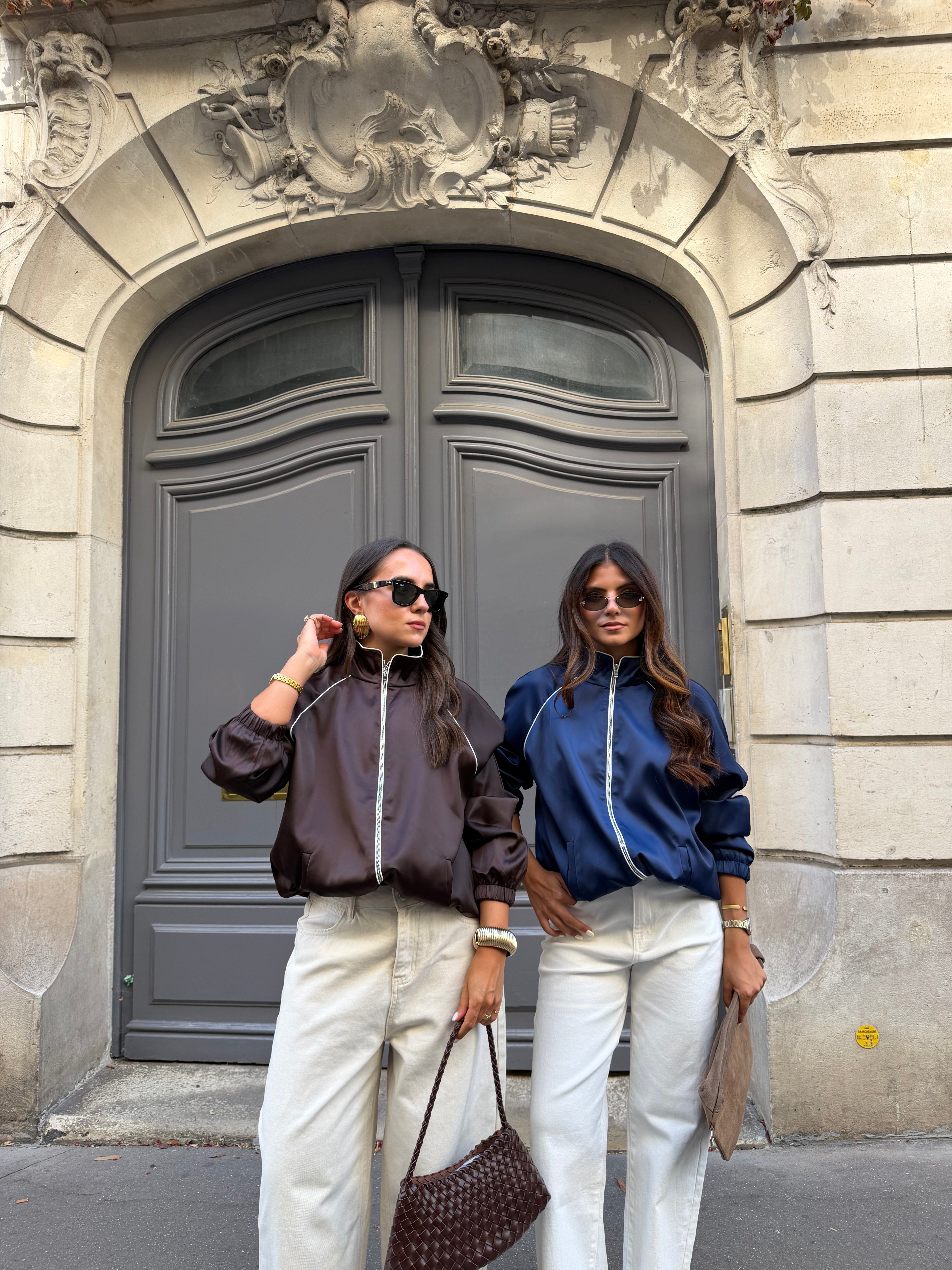 Veste satinée marron (MD916)