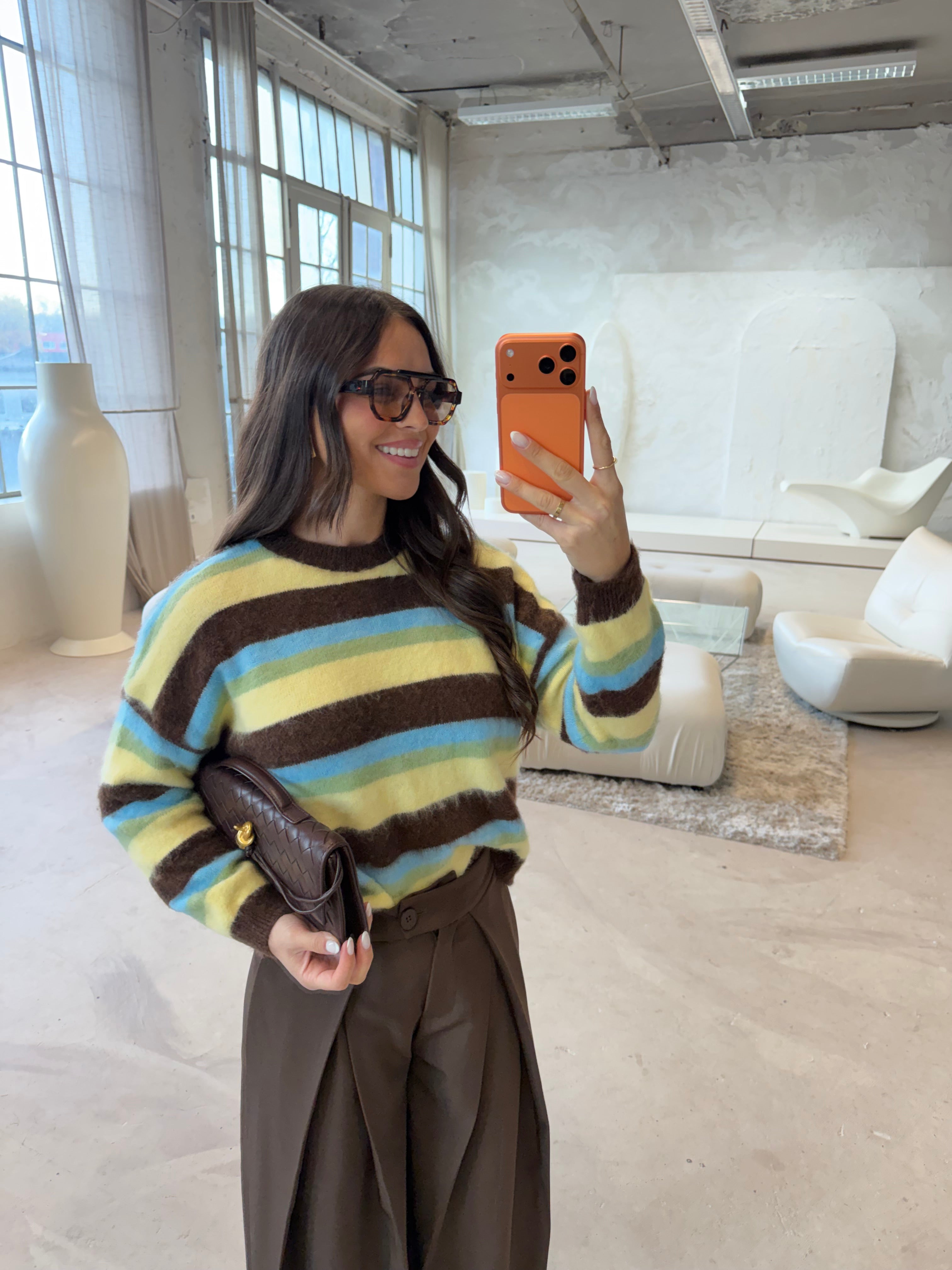 Pull COLORI jaune bleu