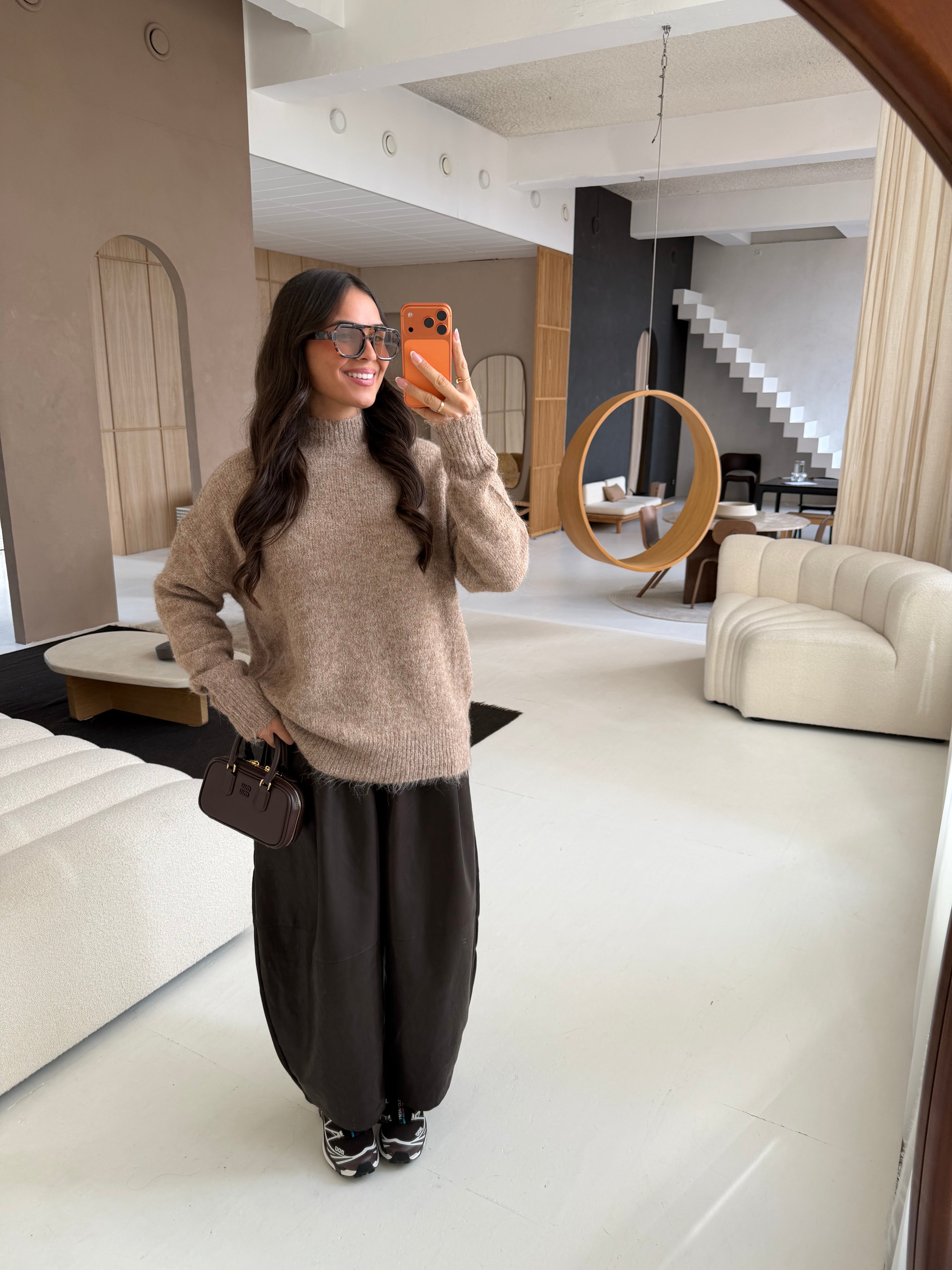 Pull col roulé camel IVIVI (XS009)