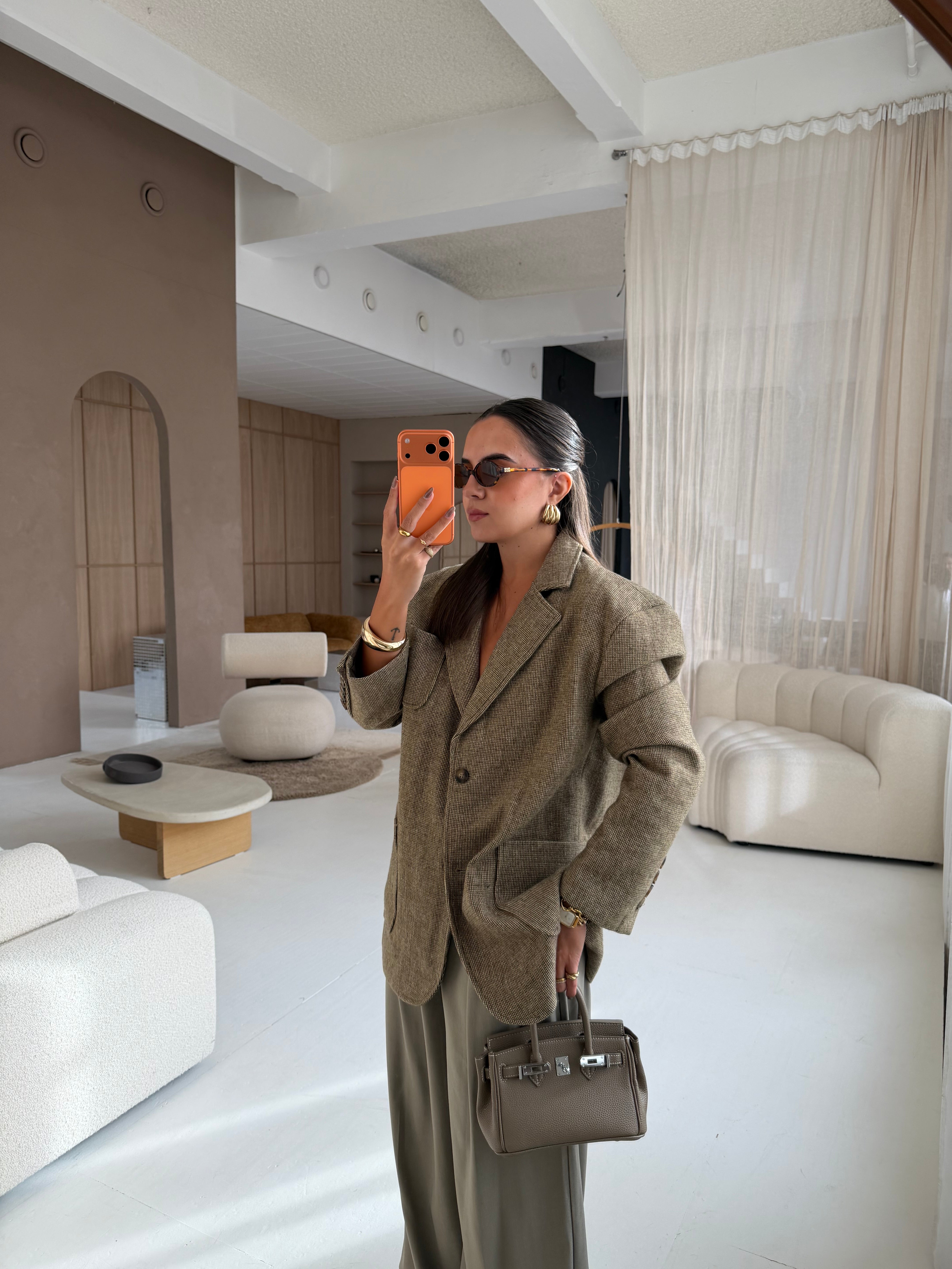 Blazer pied de poule vert (3173)