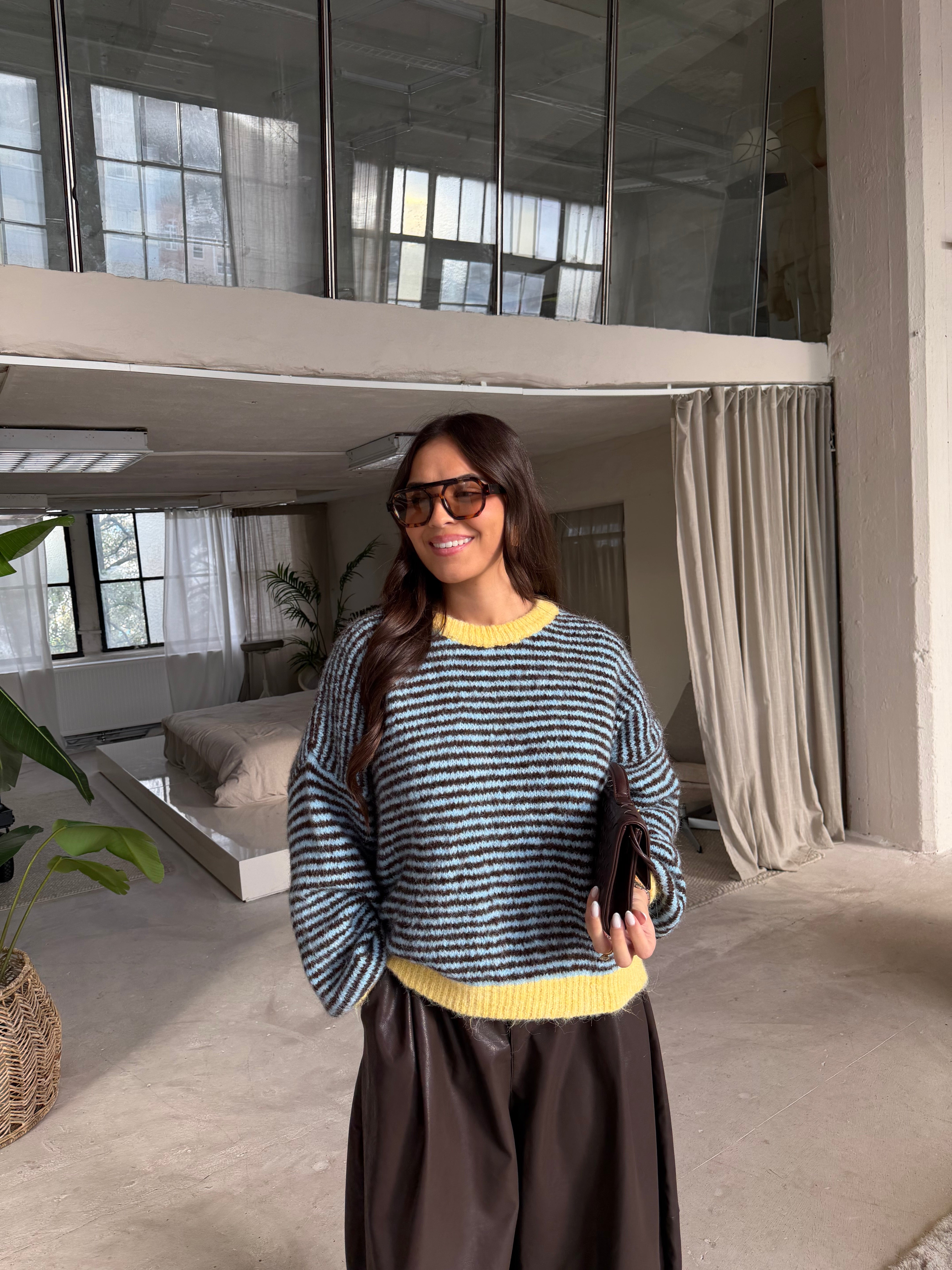 Pull VANIA jaune bleu