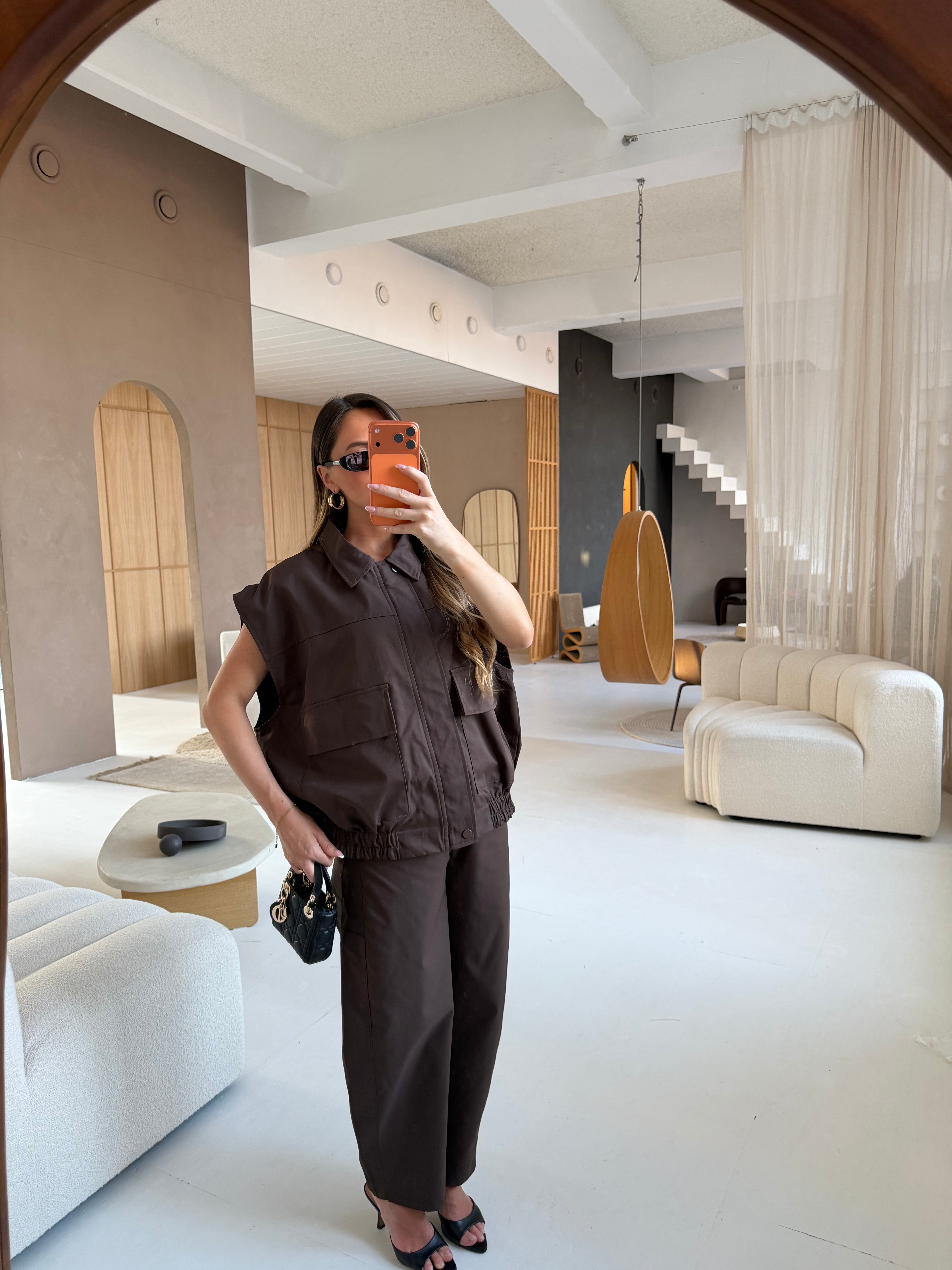 Veste sans manche JUNE marron (26CY602)