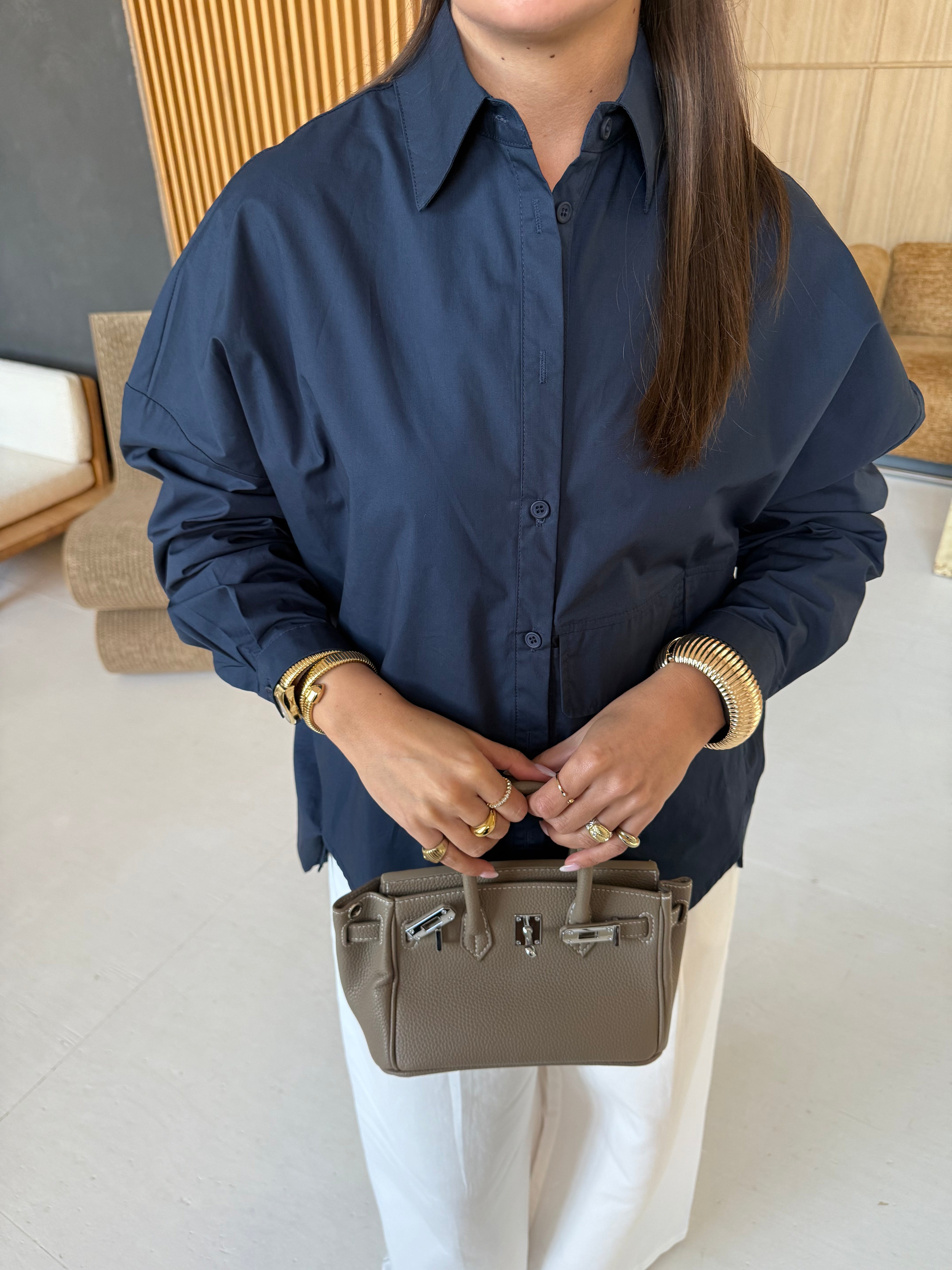 Chemise VICTOIRE bleue marine (KC842)
