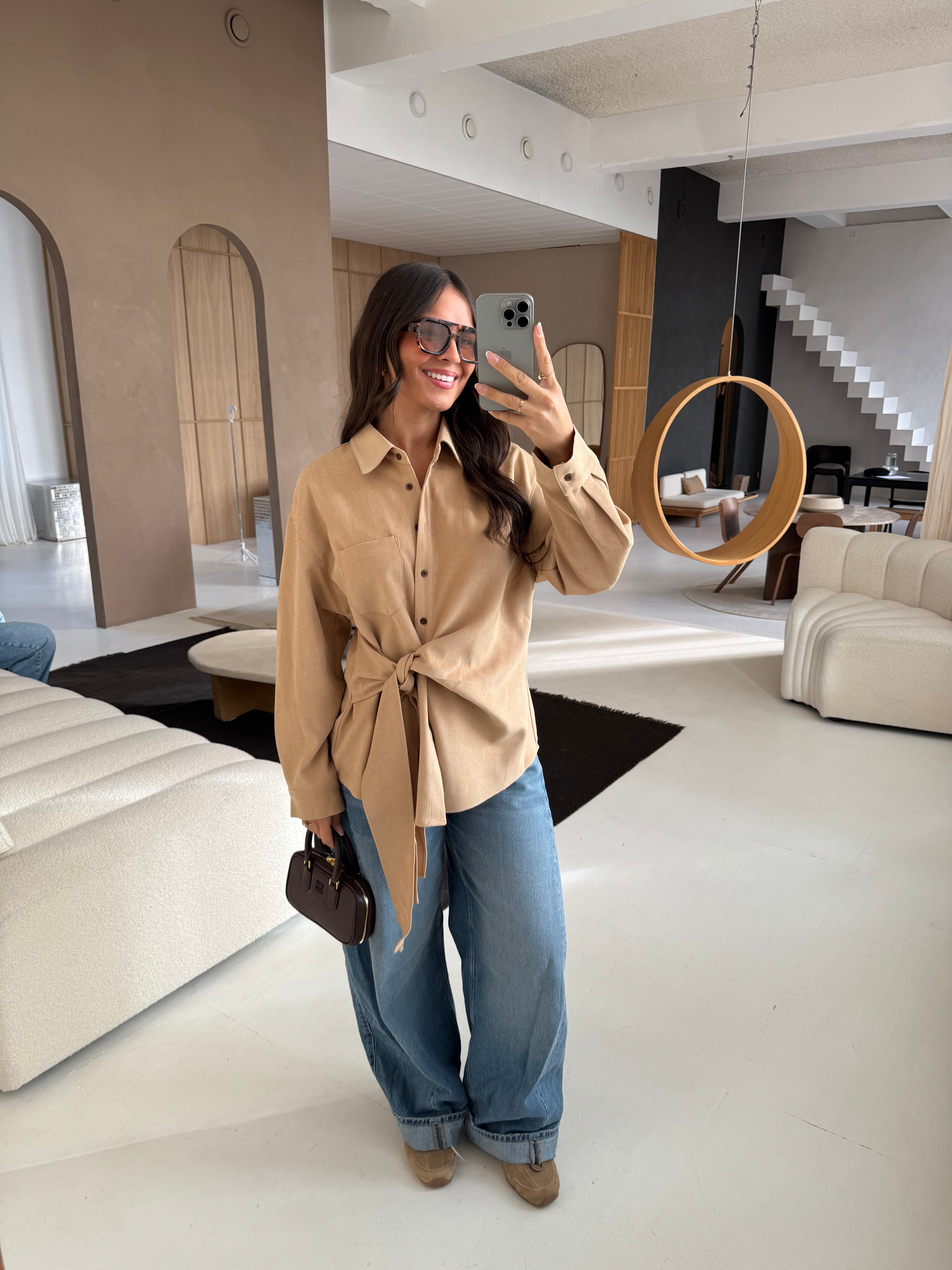 Chemise à nouer camel (MA7739)