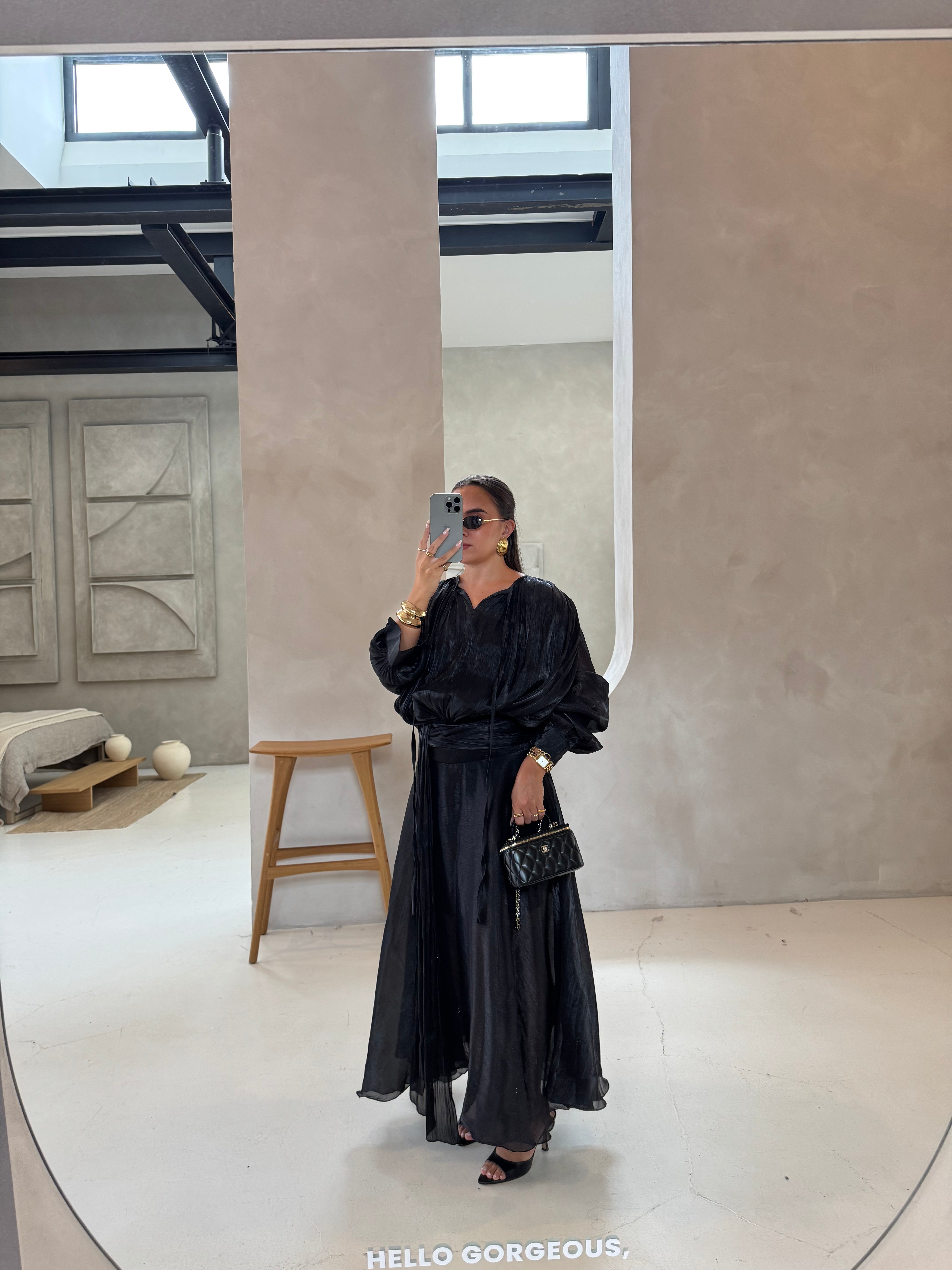 Robe longue noire (R11610)