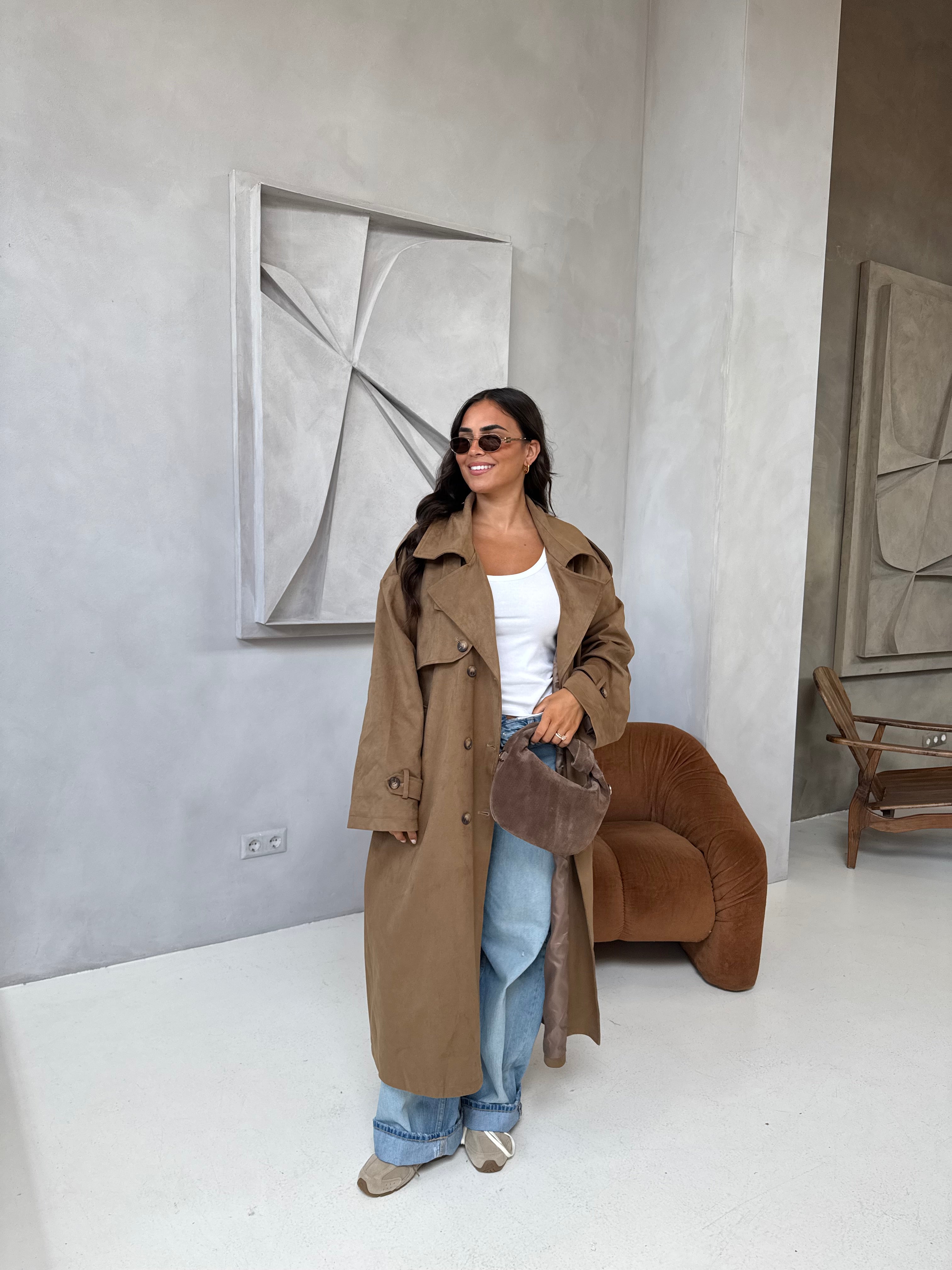 Manteau ADA trench long camel (V10258)